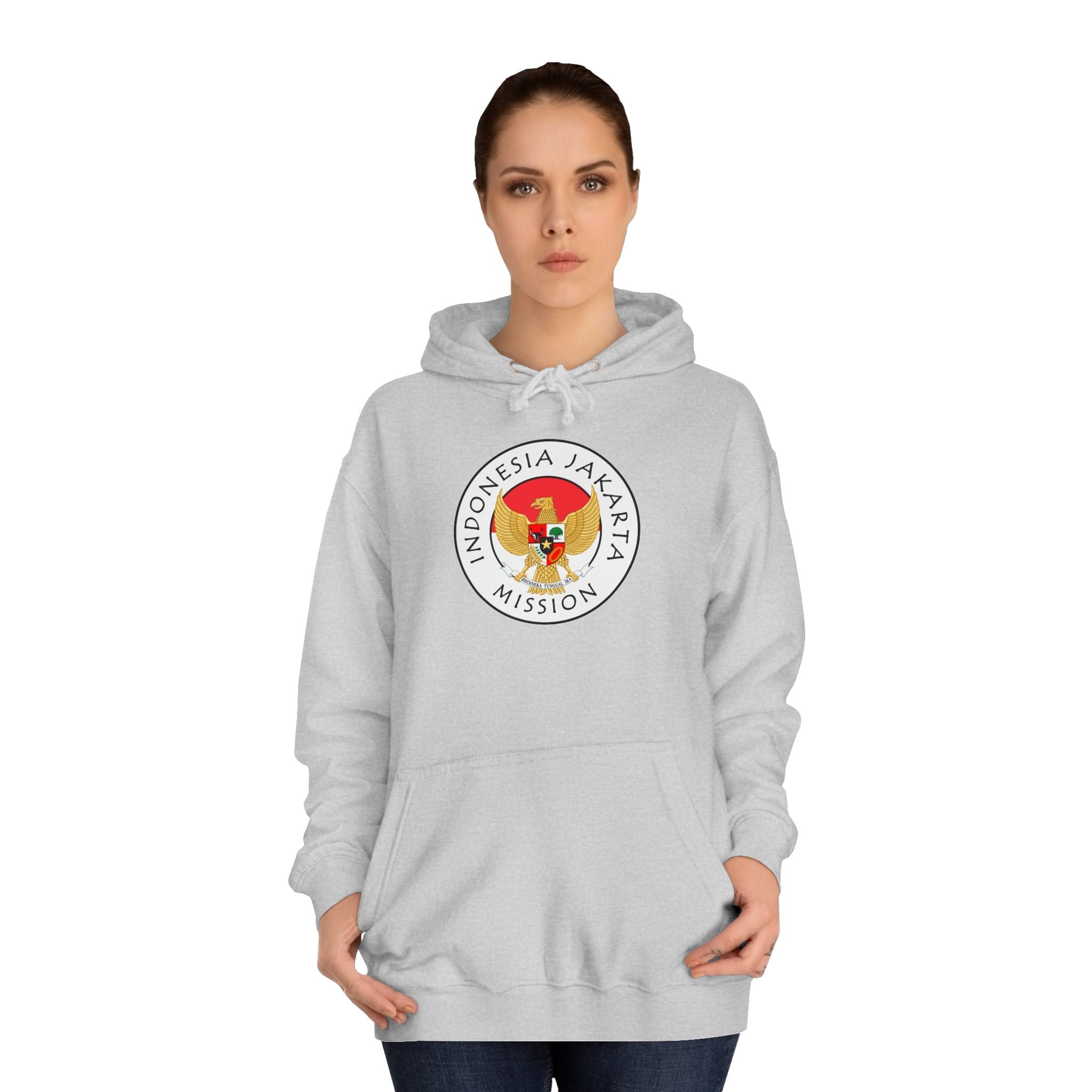 Indonesia Jakarta Mission Flag Logo (White Border) College Hoodie - Mission Wishlist - LDS Missionary Gift Store