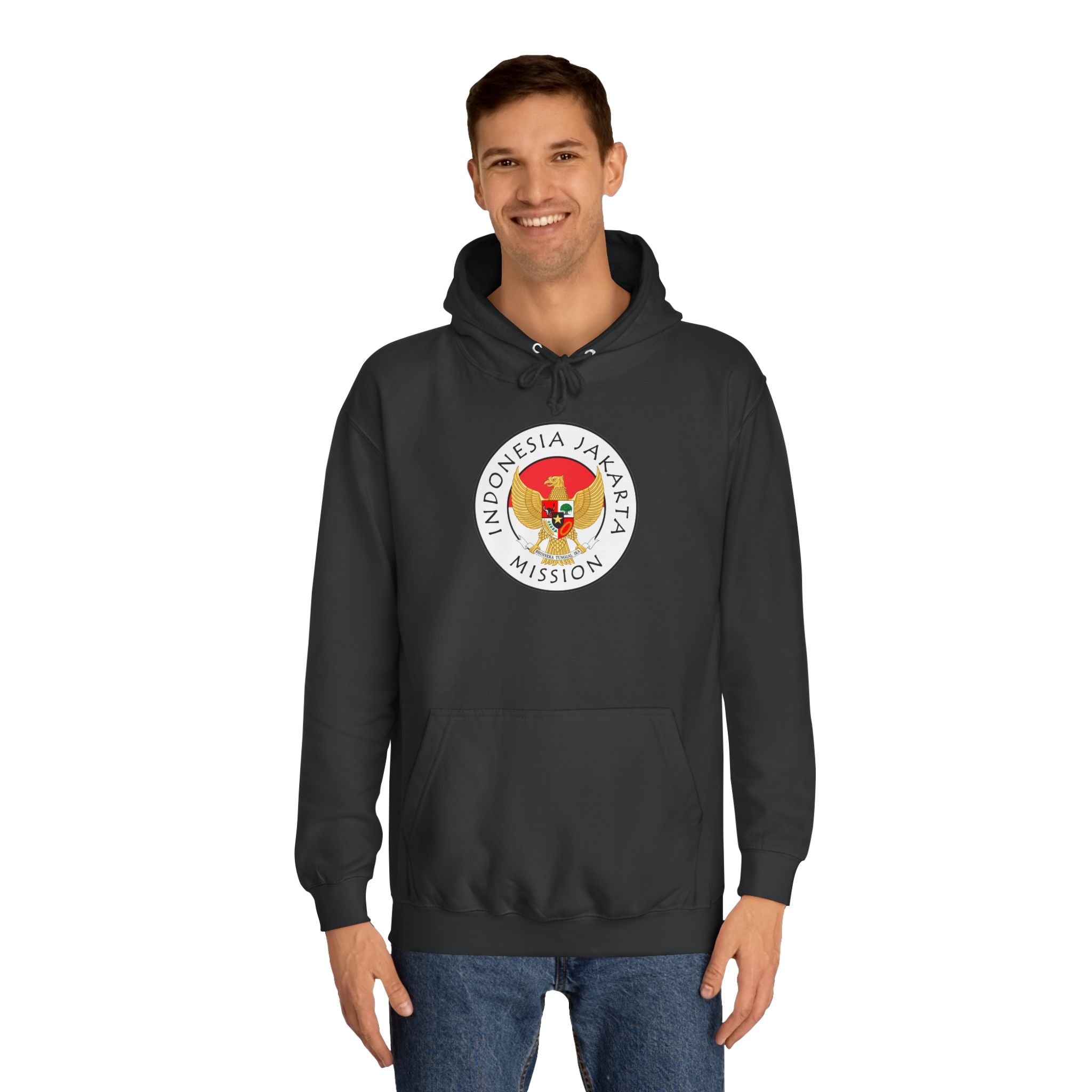 Indonesia Jakarta Mission Flag Logo (White Border) College Hoodie - Mission Wishlist - LDS Missionary Gift Store