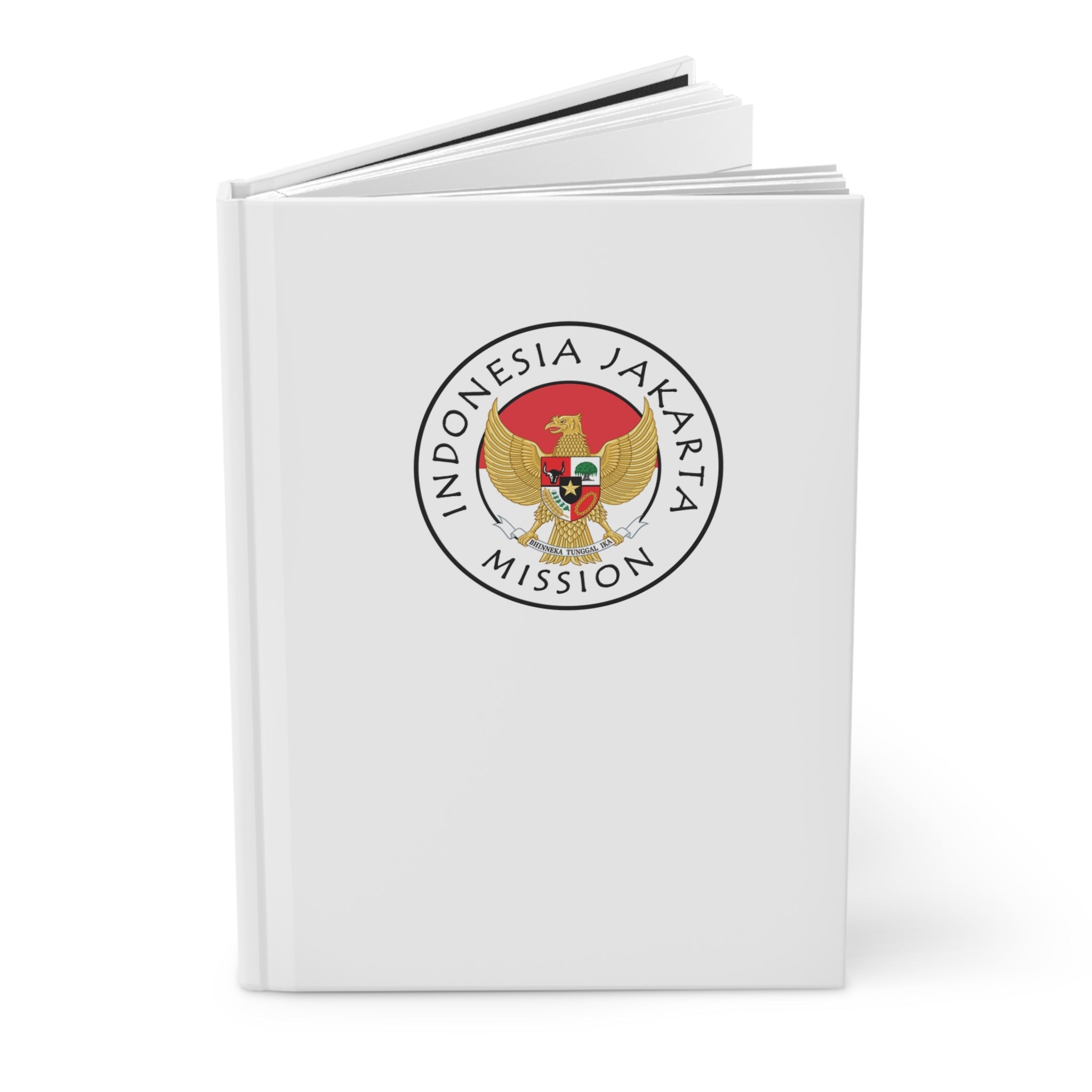 Indonesia Jakarta Mission Logo Design White Hardcover Journal Matte - Latter-Day Saint LDS Missionary Gift - Book of Mormon