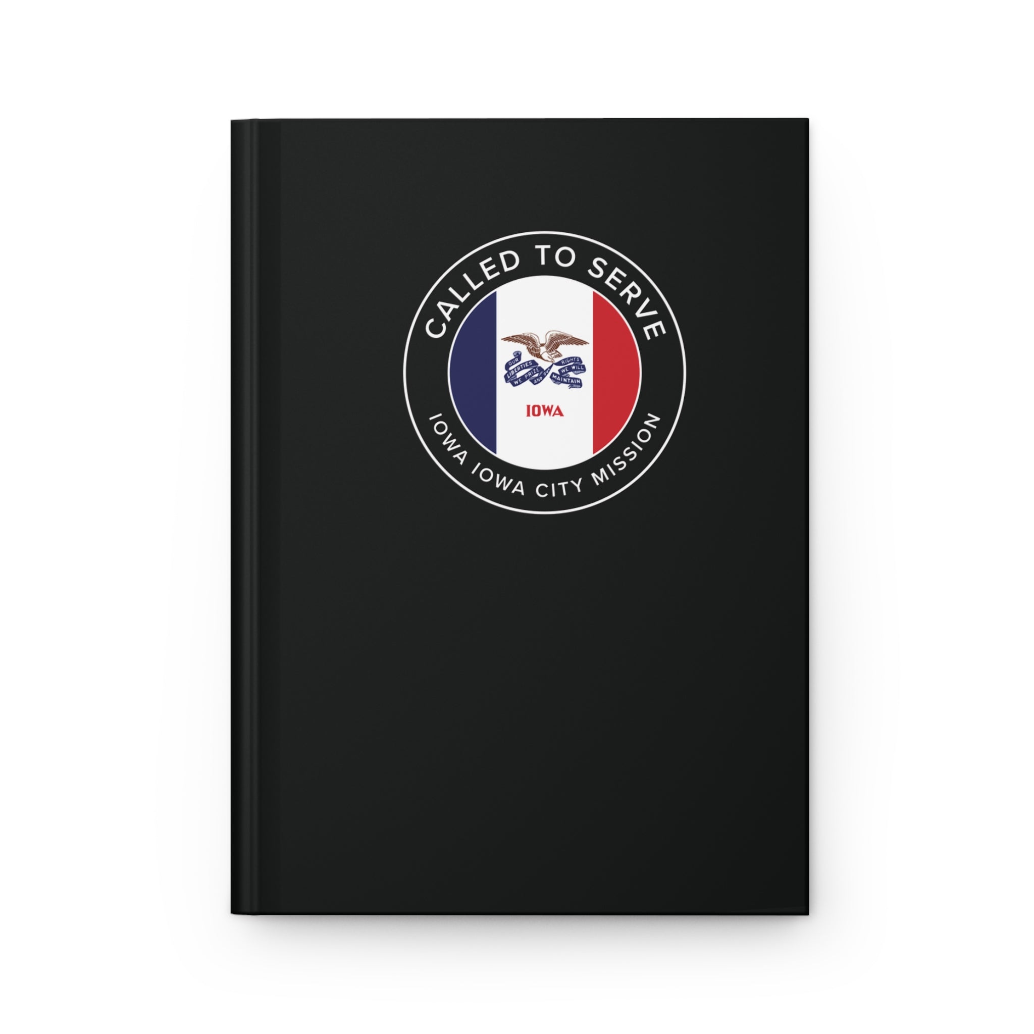 Iowa Iowa City Mission Circle Flag Called to Serve Black Hardcover Journal Matte - Mission Wishlist - LDS Missionary Gift Store
