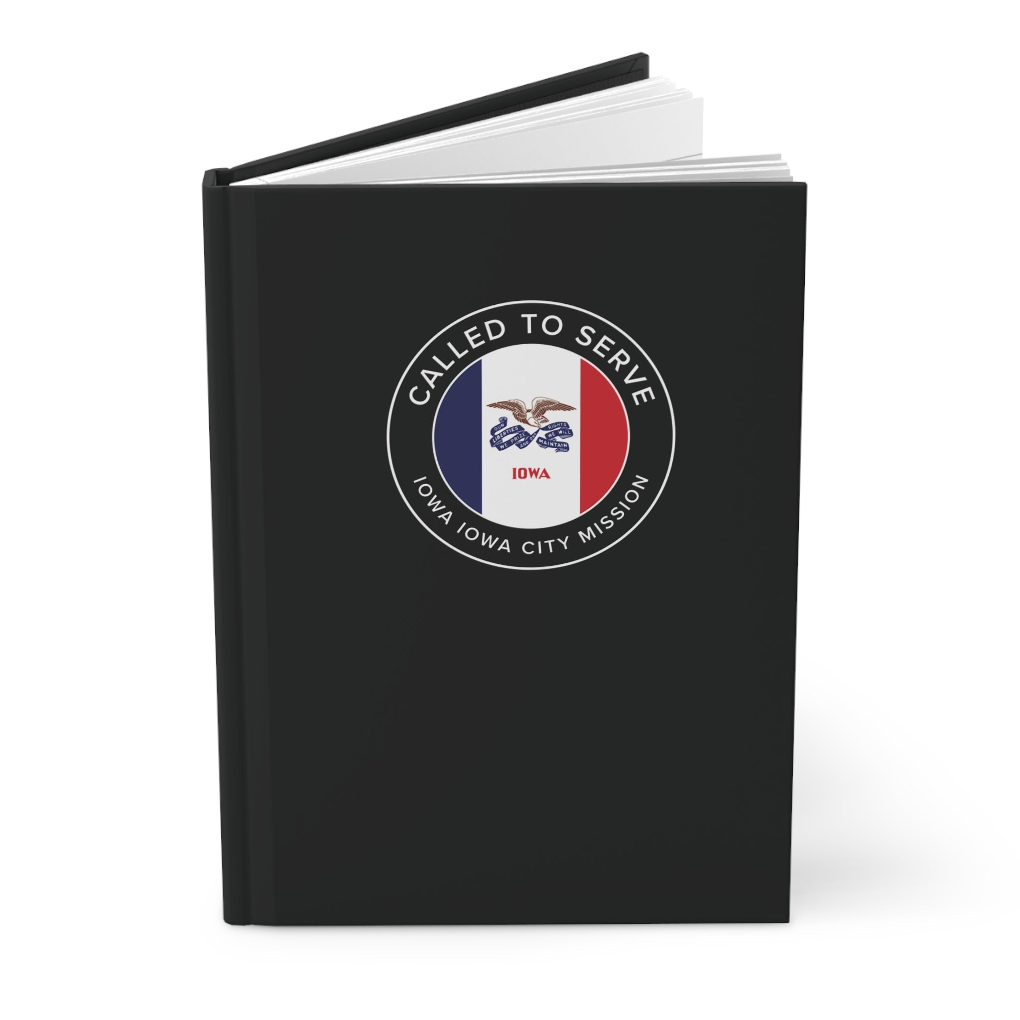 Iowa Iowa City Mission Circle Flag Called to Serve Black Hardcover Journal Matte - Mission Wishlist - LDS Missionary Gift Store