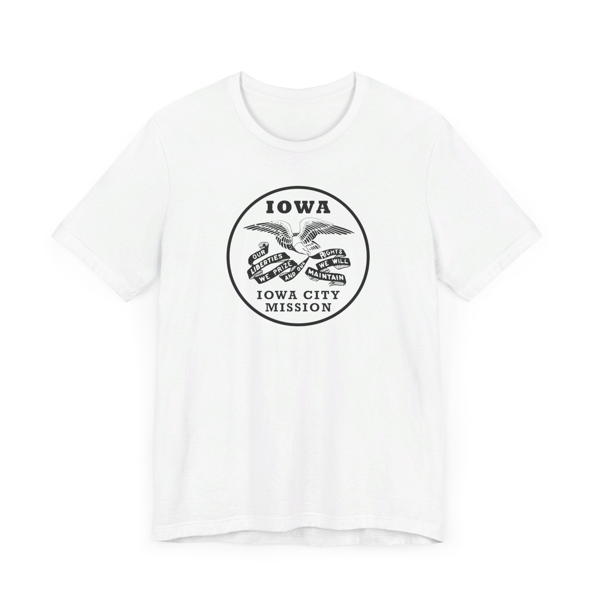 Iowa Iowa City Mission Circular Monochrome Logo T-Shirt - Mission Wishlist - LDS Missionary Gift Store
