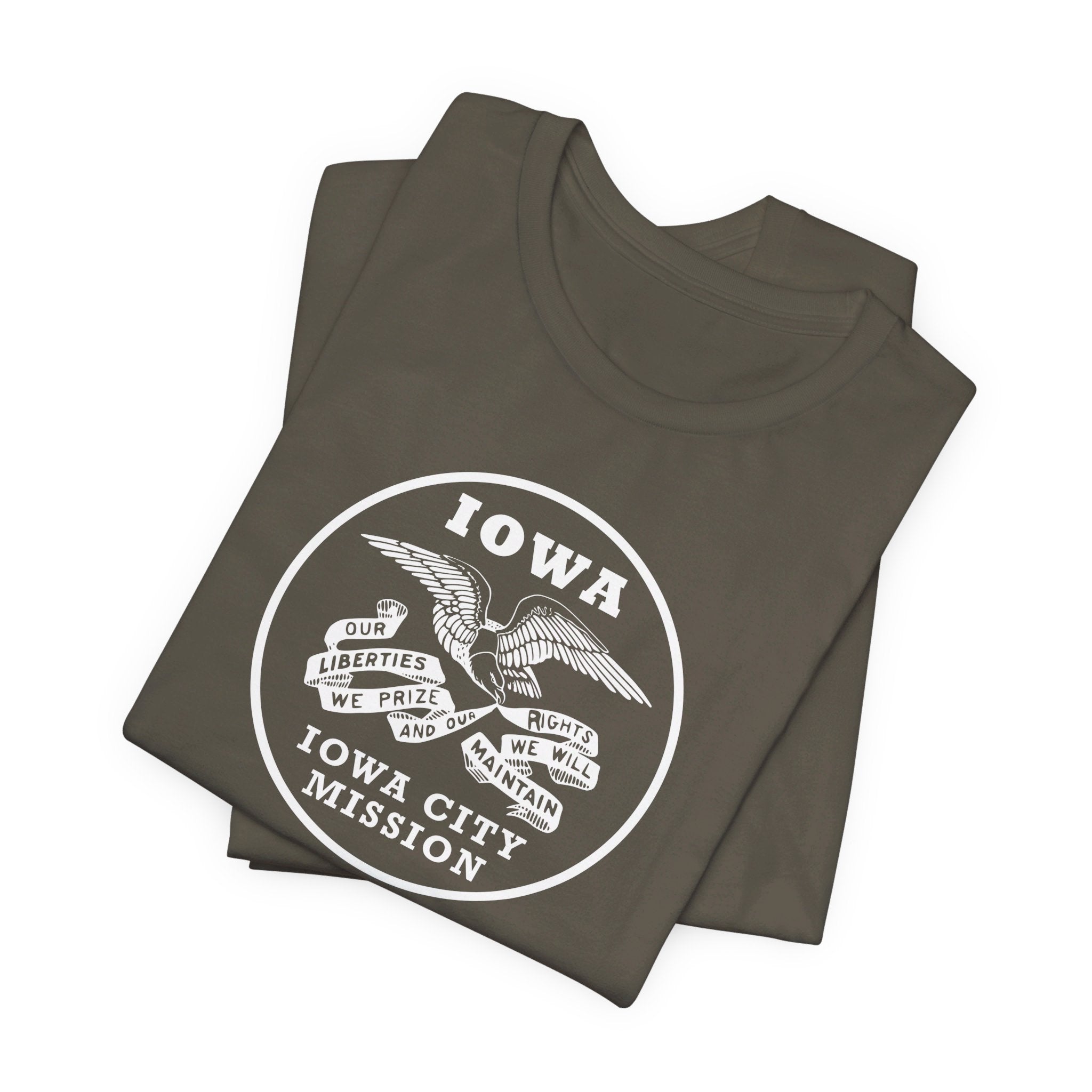 Iowa Iowa City Mission Circular Monochrome Logo T-Shirt - Mission Wishlist - LDS Missionary Gift Store