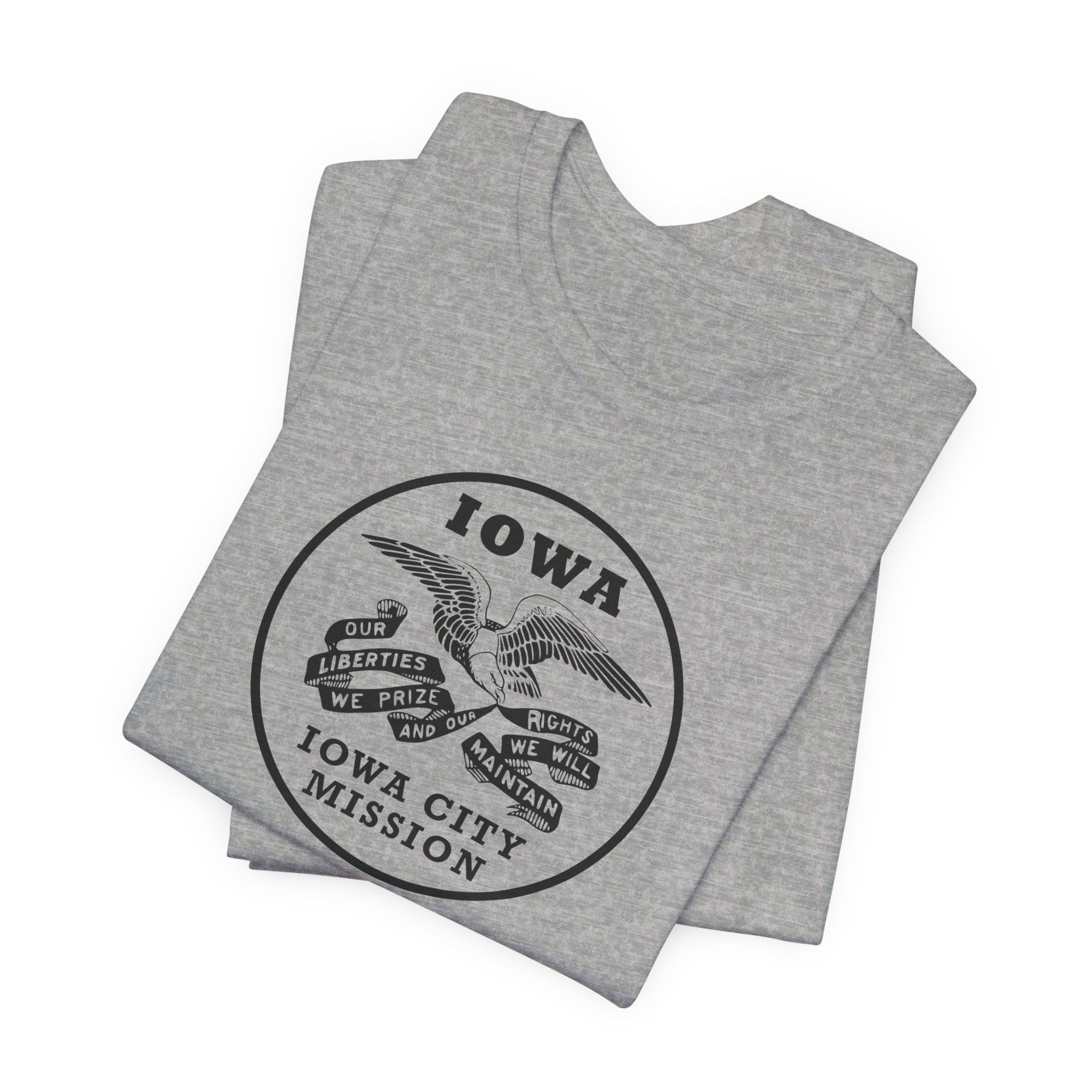 Iowa Iowa City Mission Circular Monochrome Logo T-Shirt - Mission Wishlist - LDS Missionary Gift Store
