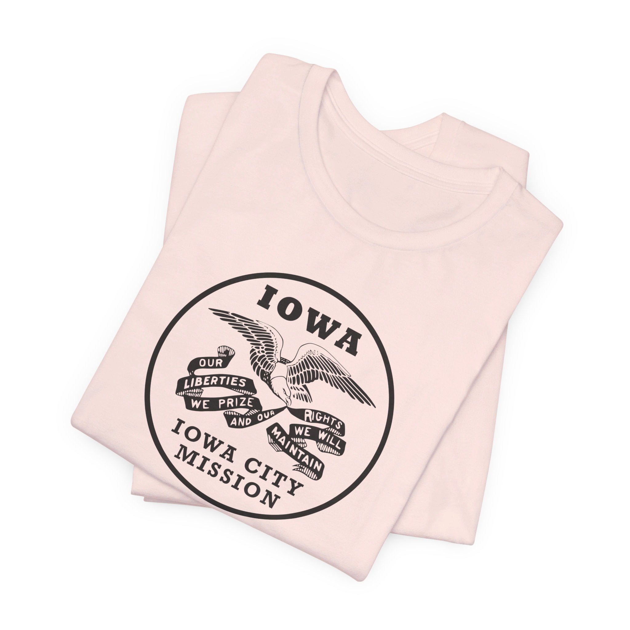 Iowa Iowa City Mission Circular Monochrome Logo T-Shirt - Mission Wishlist - LDS Missionary Gift Store