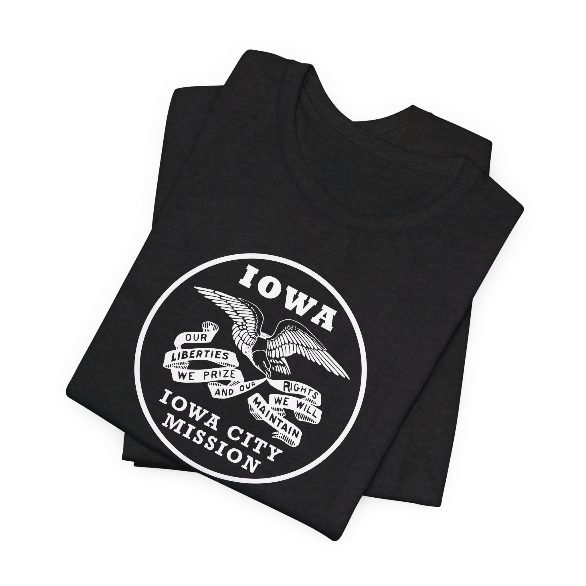 Iowa Iowa City Mission Circular Monochrome Logo T-Shirt - Mission Wishlist - LDS Missionary Gift Store
