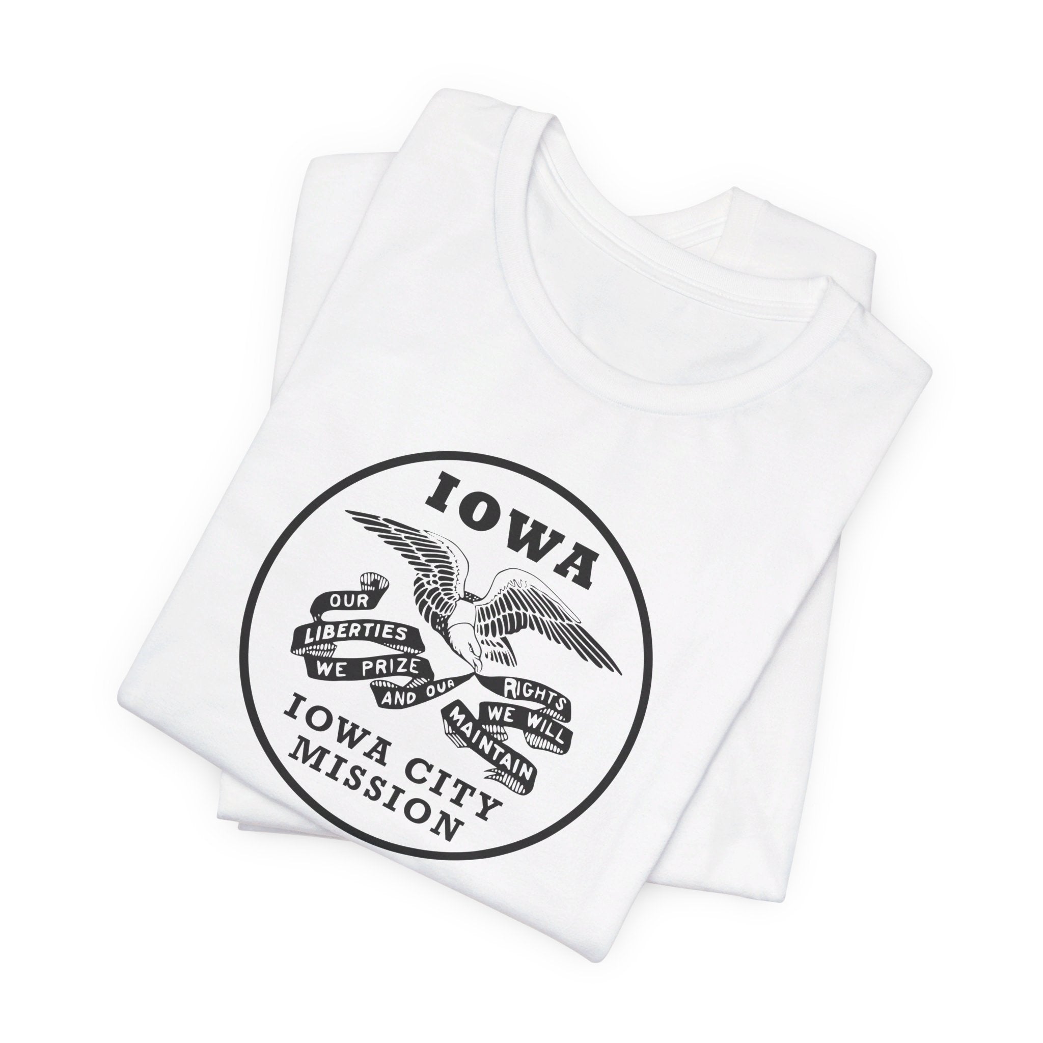 Iowa Iowa City Mission Circular Monochrome Logo T-Shirt - Mission Wishlist - LDS Missionary Gift Store