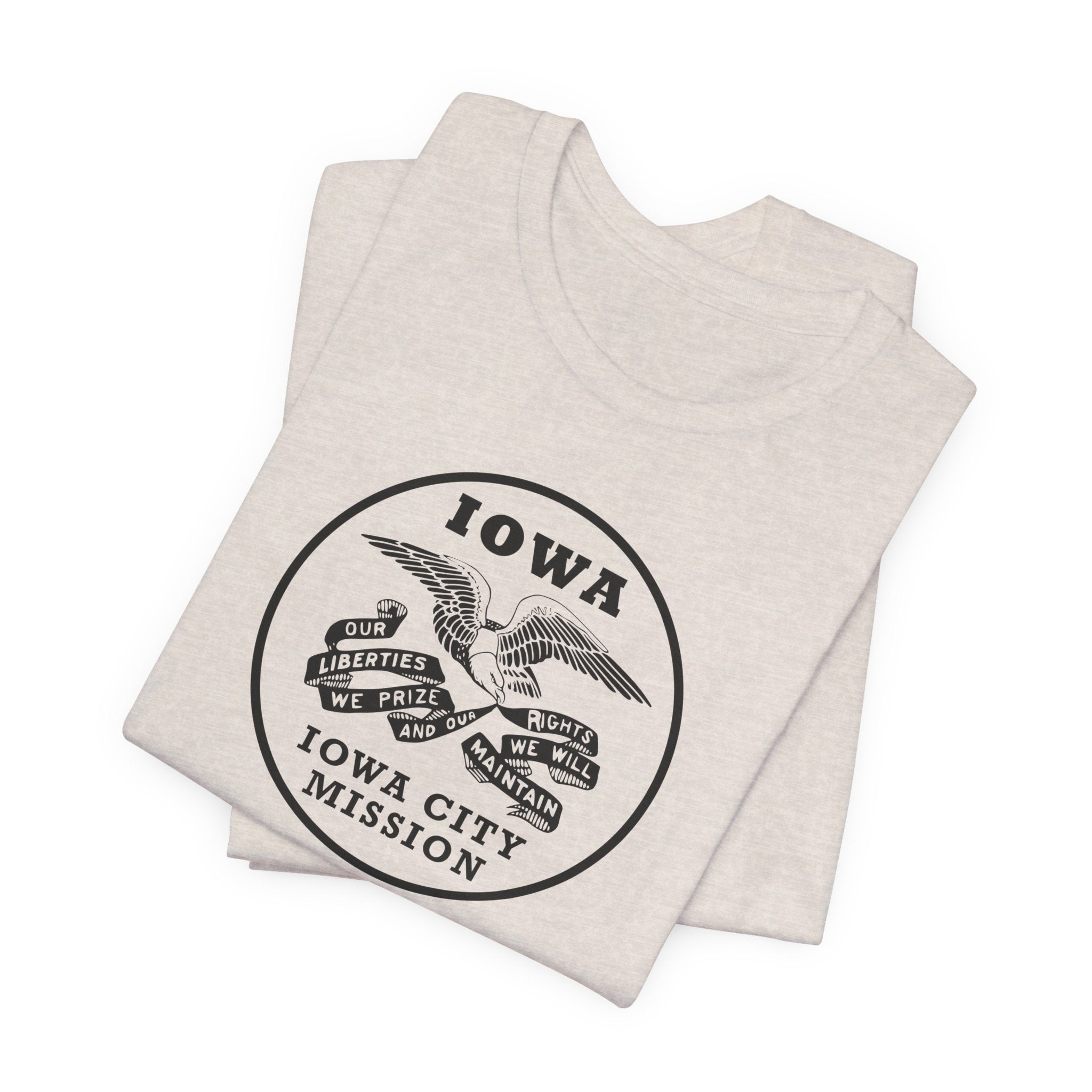 Iowa Iowa City Mission Circular Monochrome Logo T-Shirt - Mission Wishlist - LDS Missionary Gift Store