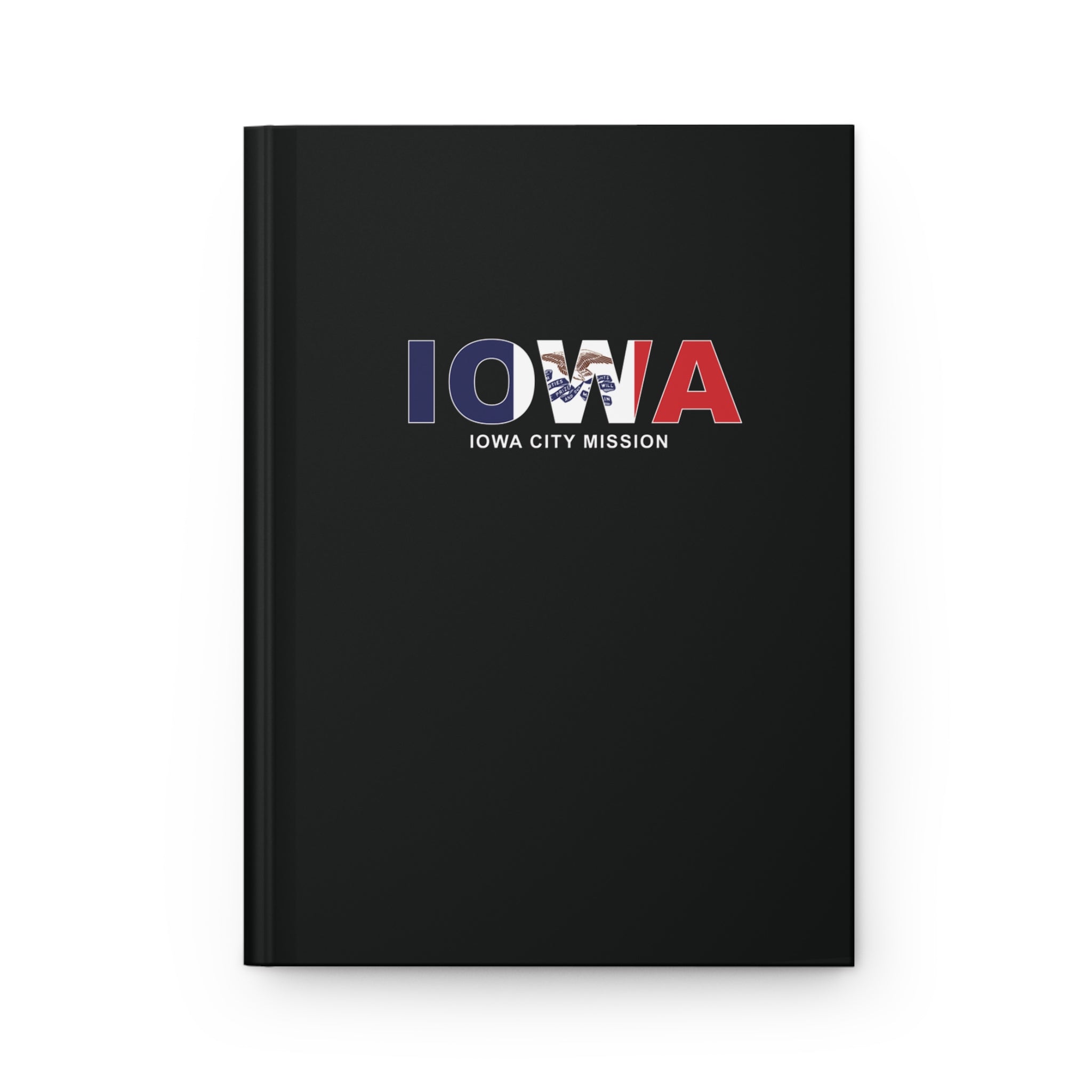 Iowa Iowa City Mission Flag Title Black Hardcover Journal Matte - Mission Wishlist - LDS Missionary Gift Store