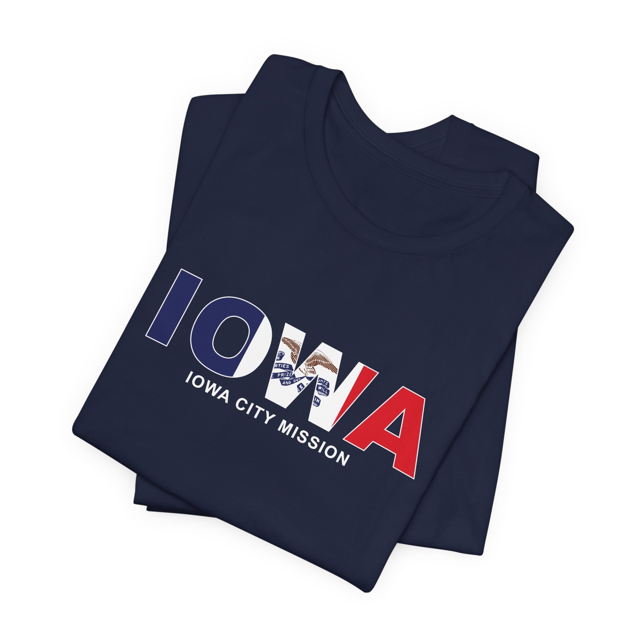 Iowa Iowa City Mission Flag Title T-shirt - Mission Wishlist - LDS Missionary Gift Store