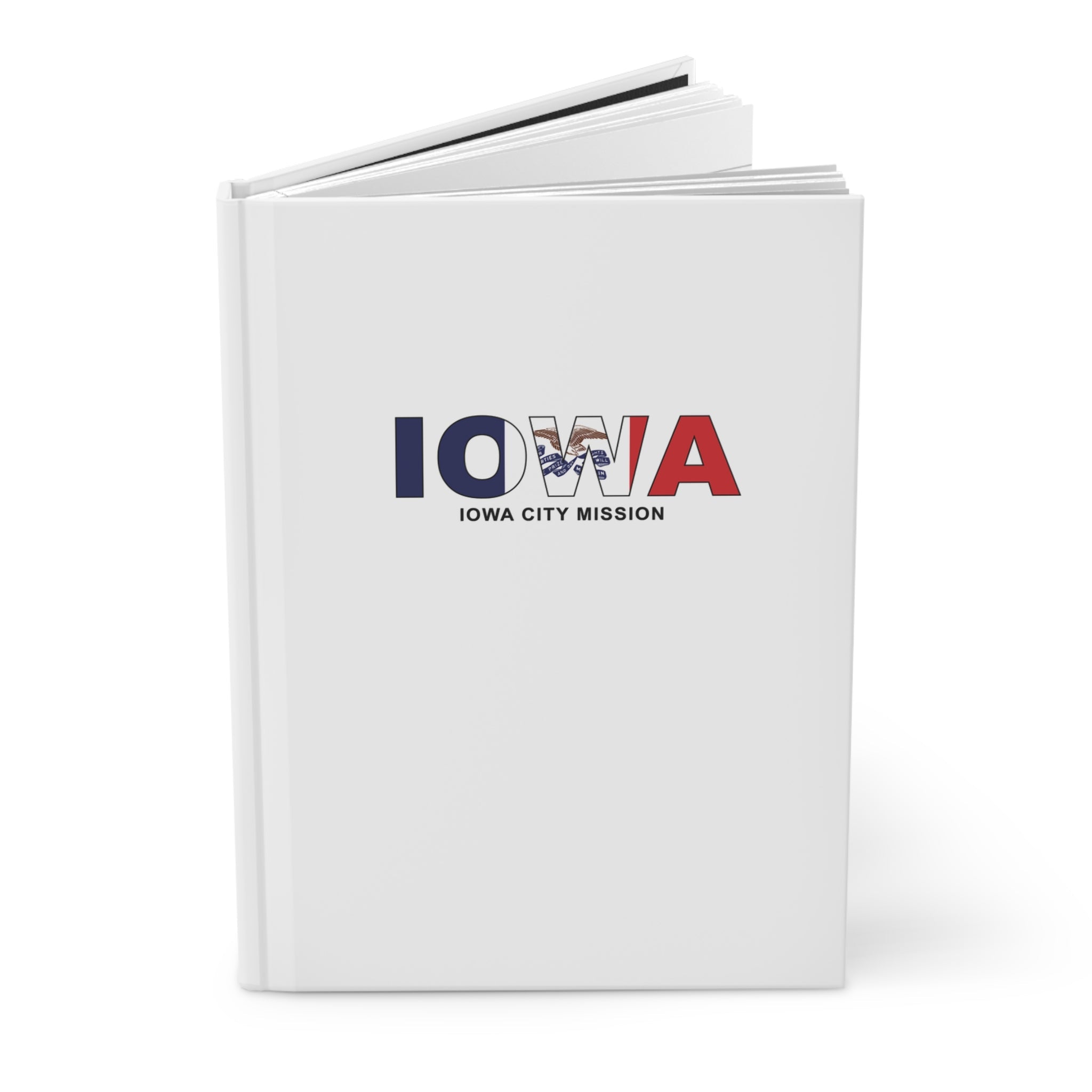 Iowa Iowa City Mission Flag Title White Hardcover Journal Matte - Mission Wishlist - LDS Missionary Gift Store