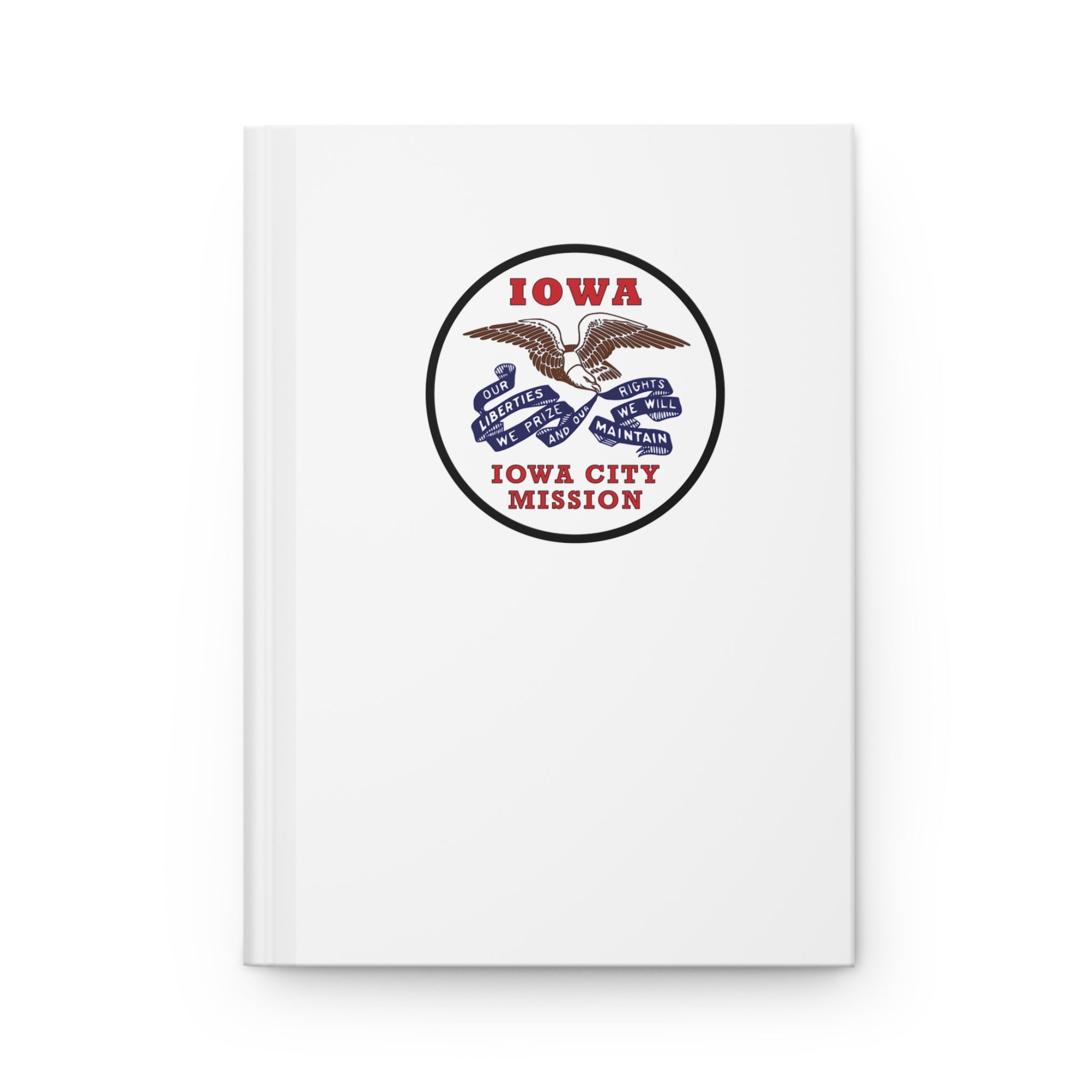 Iowa Iowa City Mission Logo Design White Hardcover Journal Matte - Mission Wishlist - LDS Missionary Gift Store