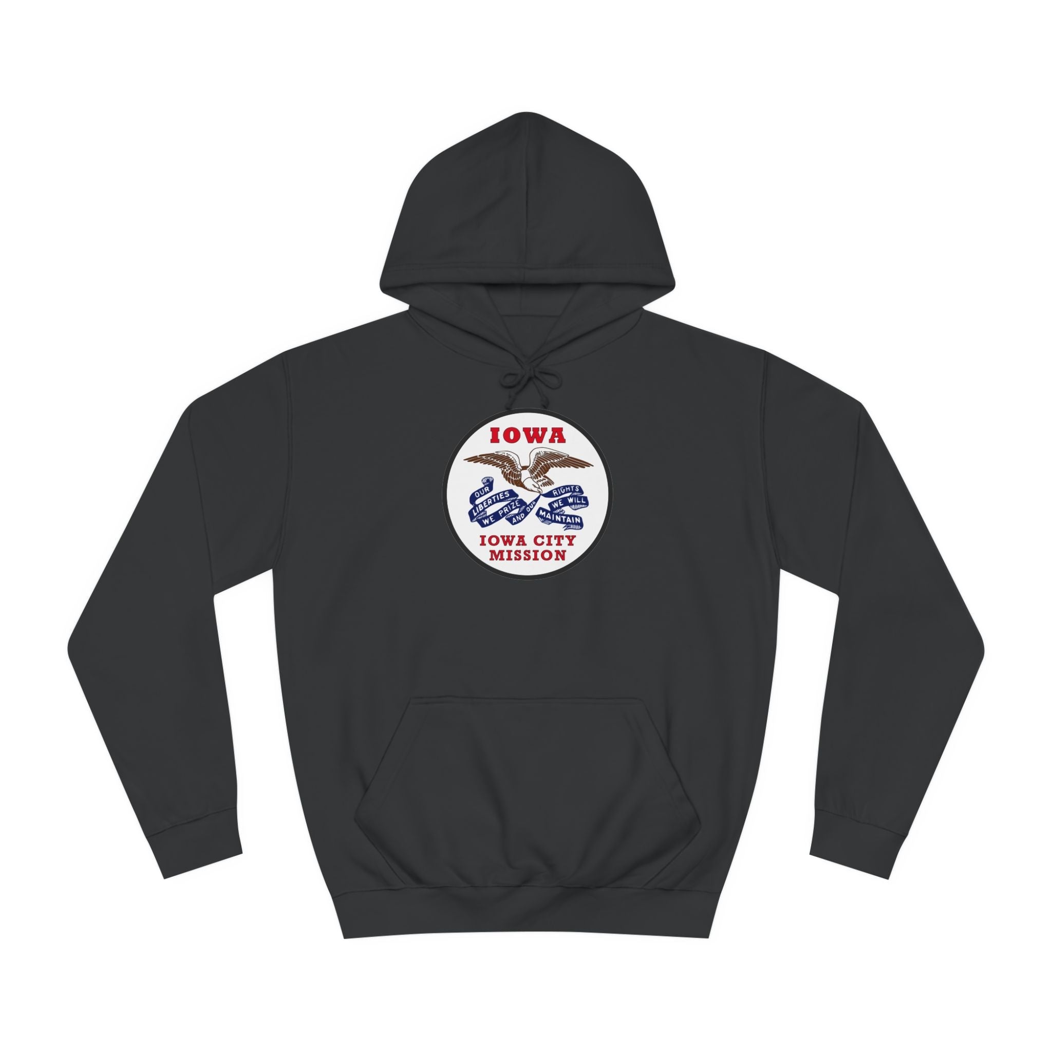 Iowa Iowa City Mission State Flag Logo (White Border) College Hoodie - Mission Wishlist - LDS Missionary Gift Store