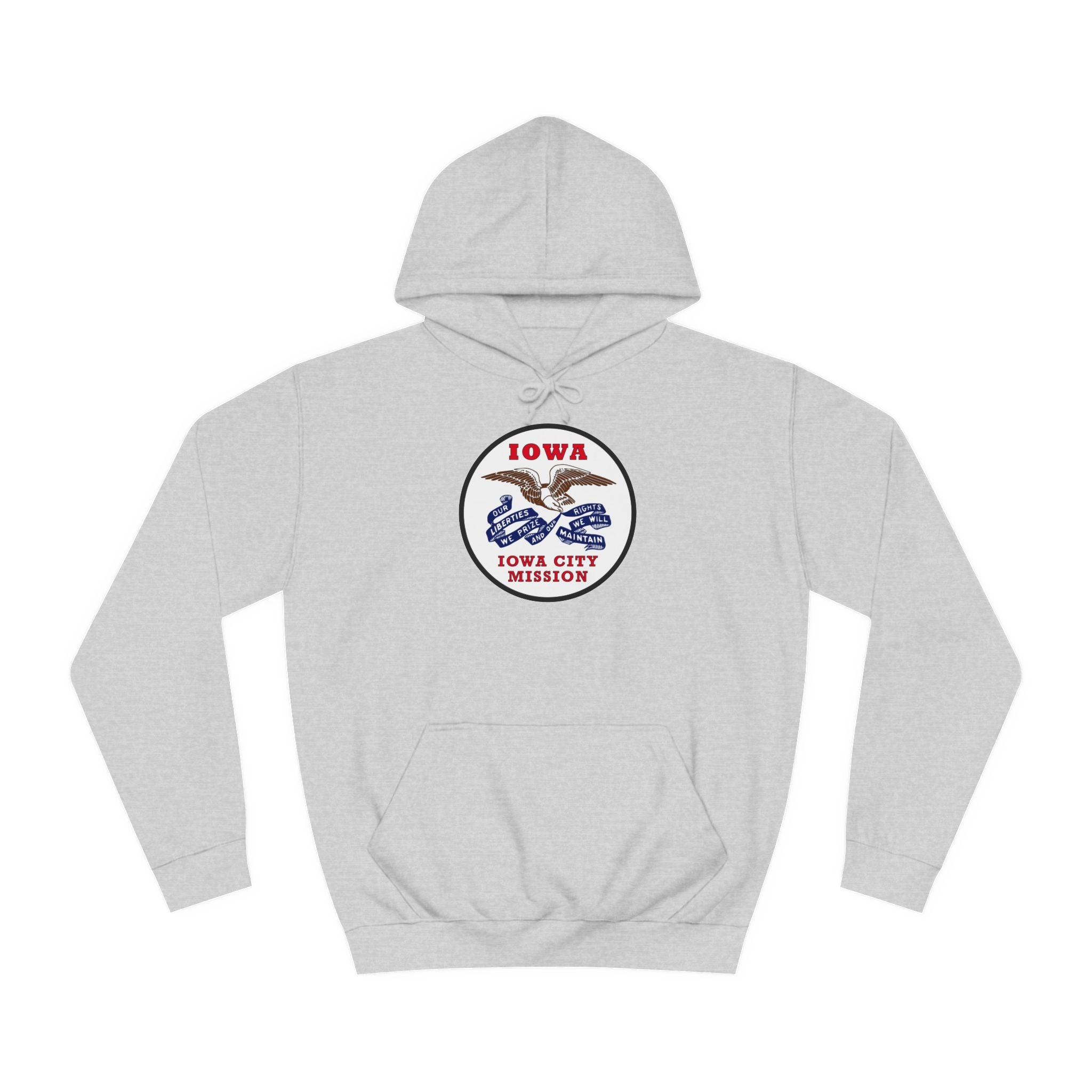 Iowa Iowa City Mission State Flag Logo (White Border) College Hoodie - Mission Wishlist - LDS Missionary Gift Store