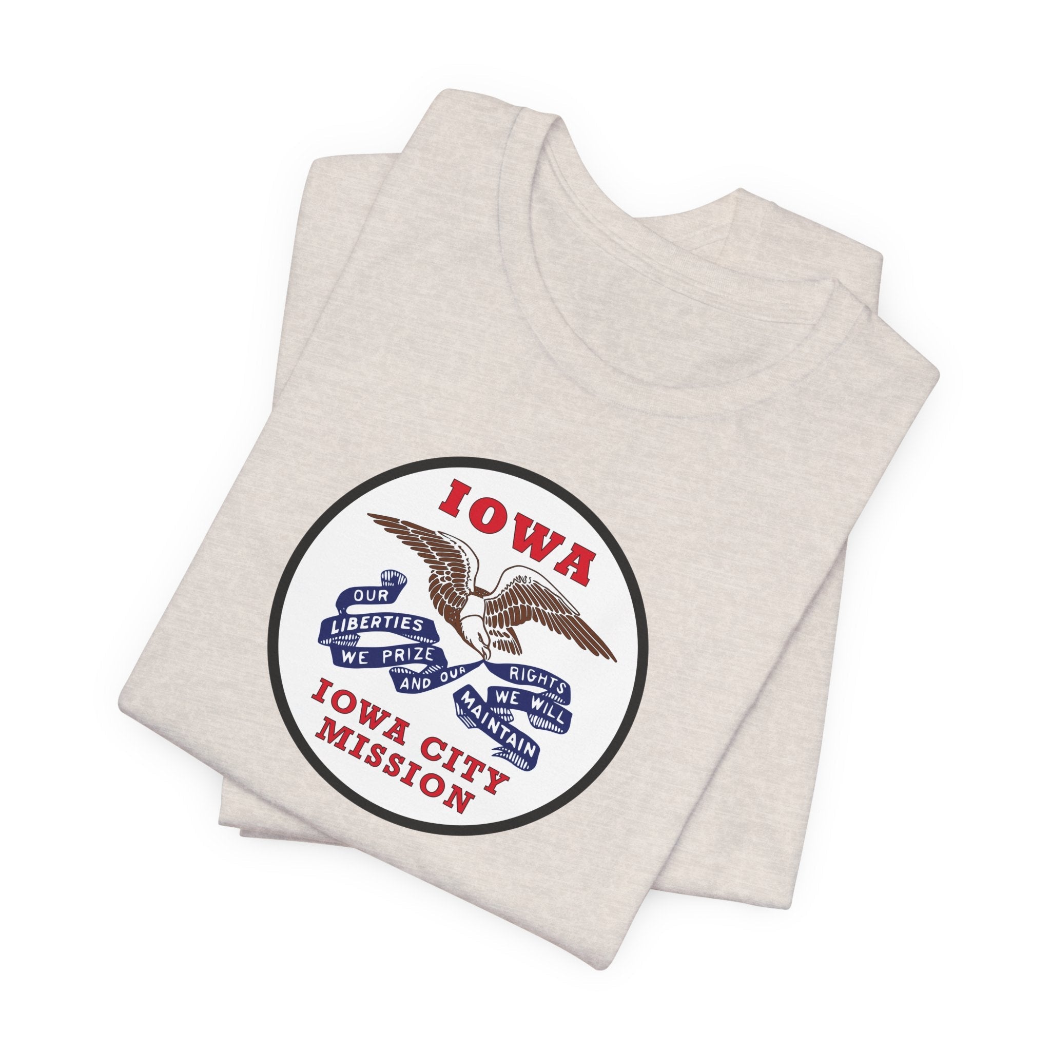 Iowa Iowa City Mission State Flag Logo (White Border) T-shirt - Mission Wishlist - LDS Missionary Gift Store