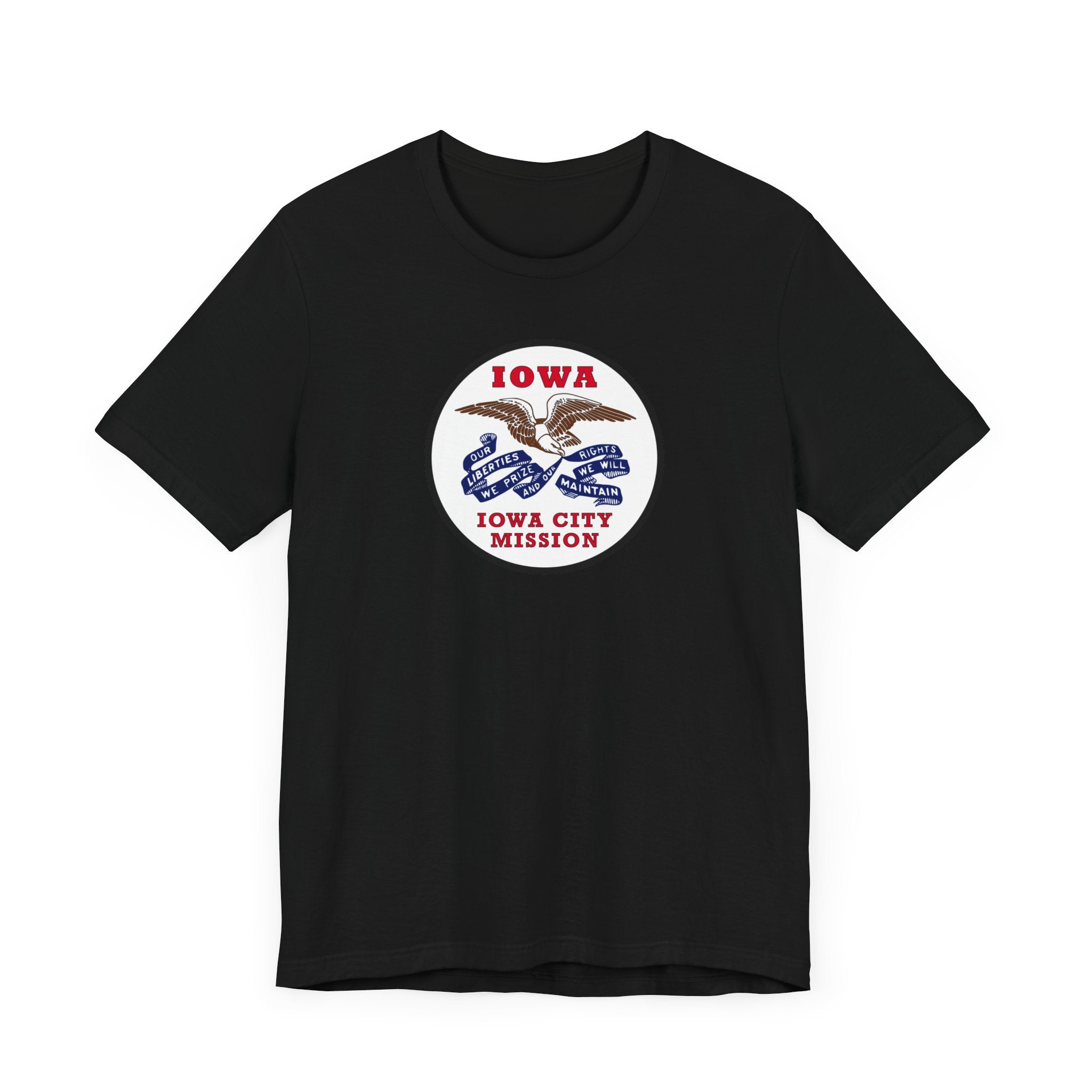 Iowa Iowa City Mission State Flag Logo (White Border) T-shirt - Mission Wishlist - LDS Missionary Gift Store