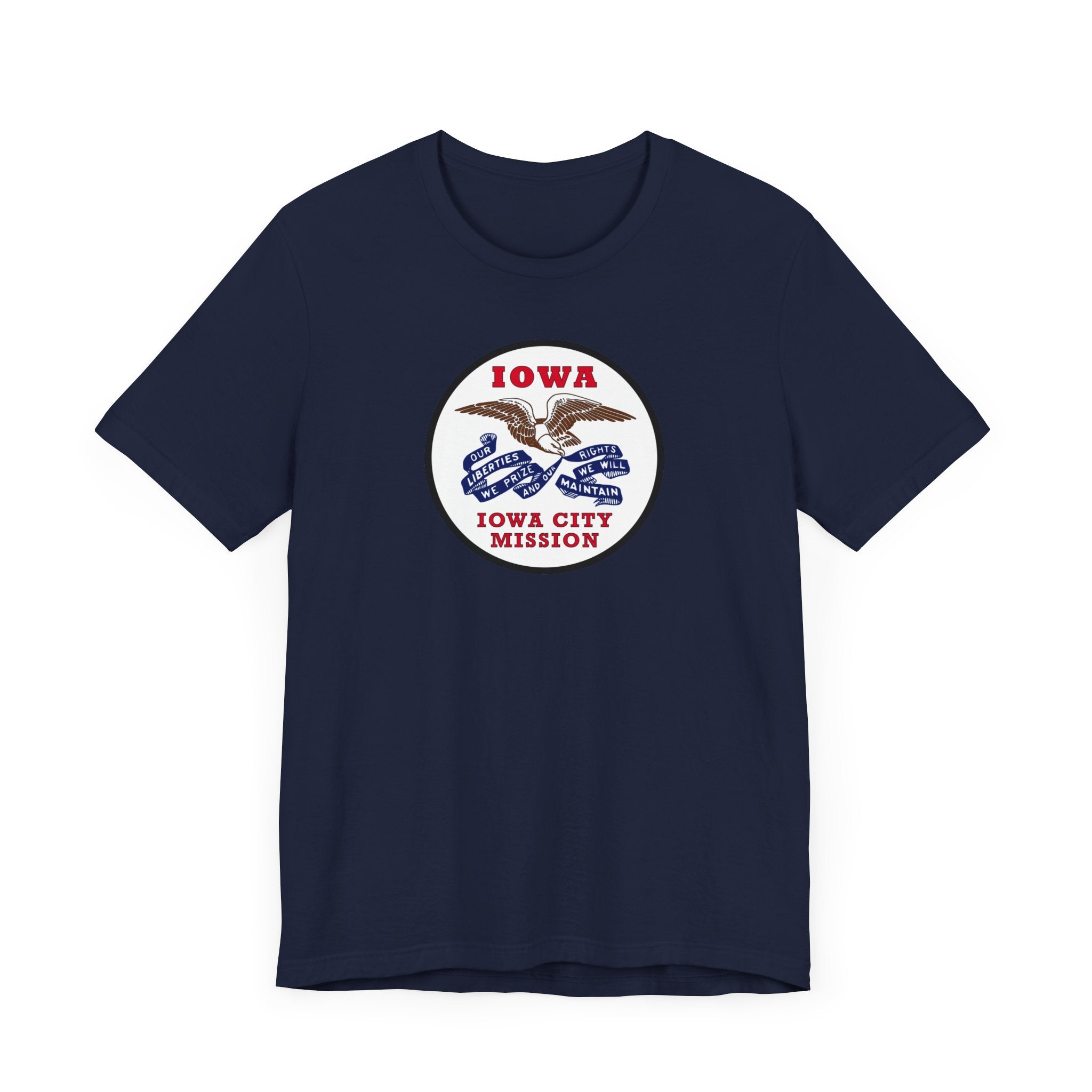 Iowa Iowa City Mission State Flag Logo (White Border) T-shirt - Mission Wishlist - LDS Missionary Gift Store