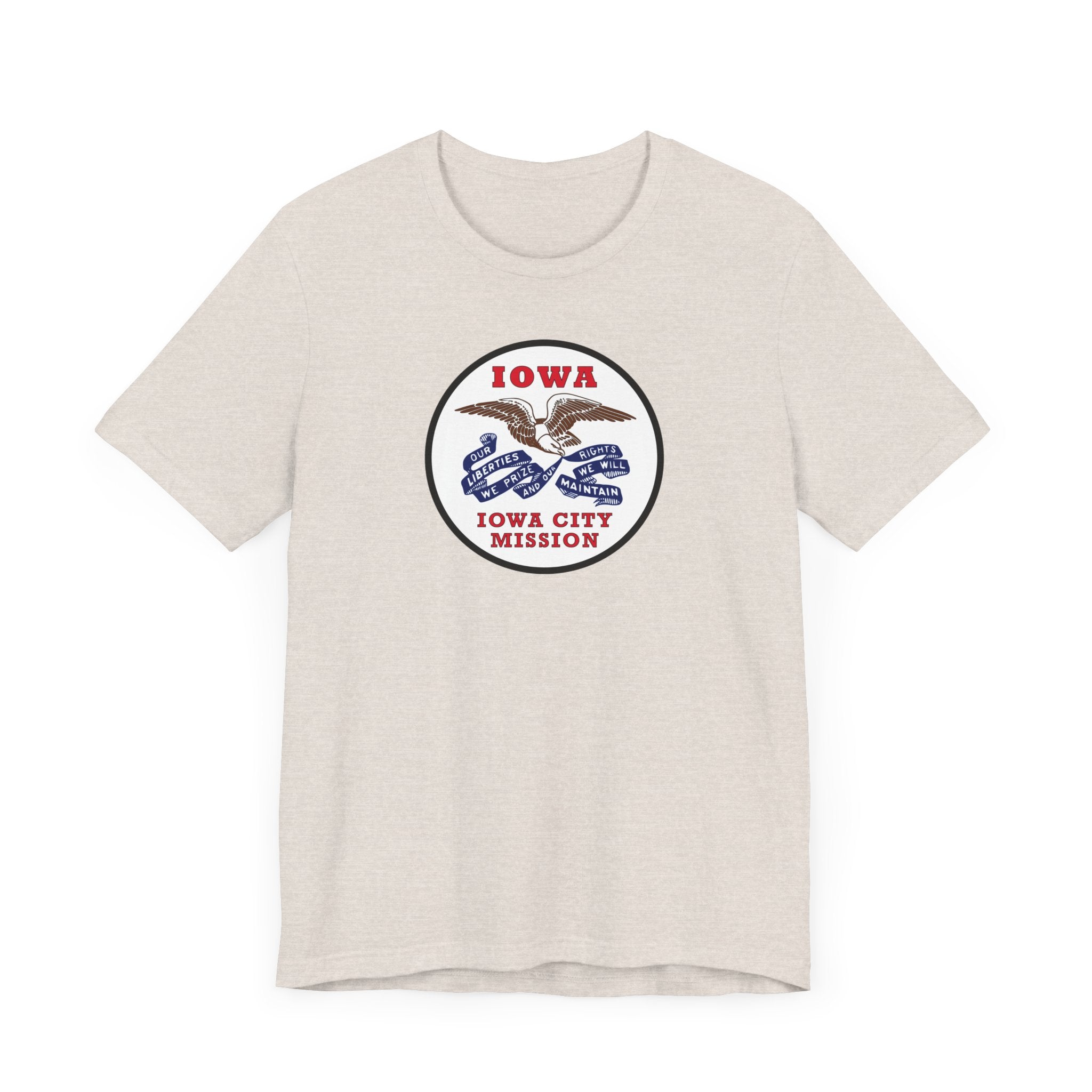 Iowa Iowa City Mission State Flag Logo (White Border) T-shirt - Mission Wishlist - LDS Missionary Gift Store