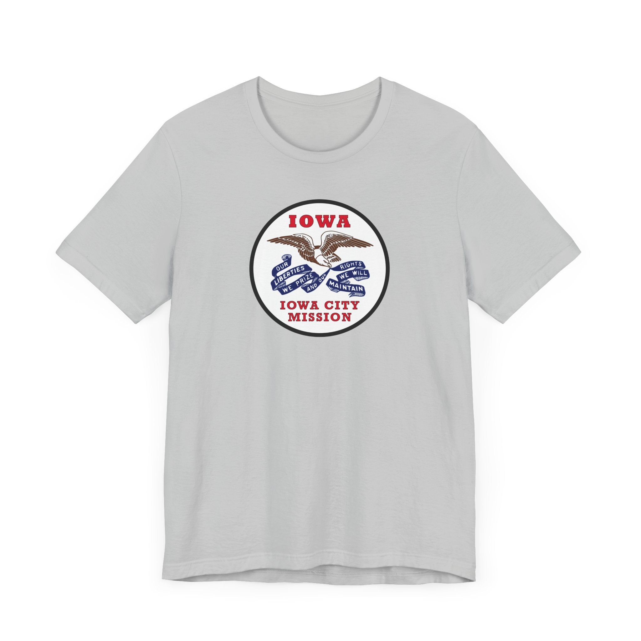 Iowa Iowa City Mission State Flag Logo (White Border) T-shirt - Mission Wishlist - LDS Missionary Gift Store