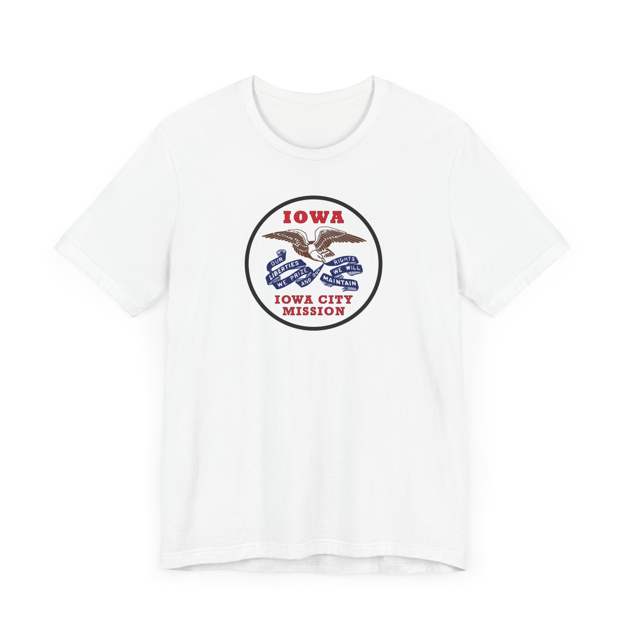 Iowa Iowa City Mission State Flag Logo (White Border) T-shirt - Mission Wishlist - LDS Missionary Gift Store