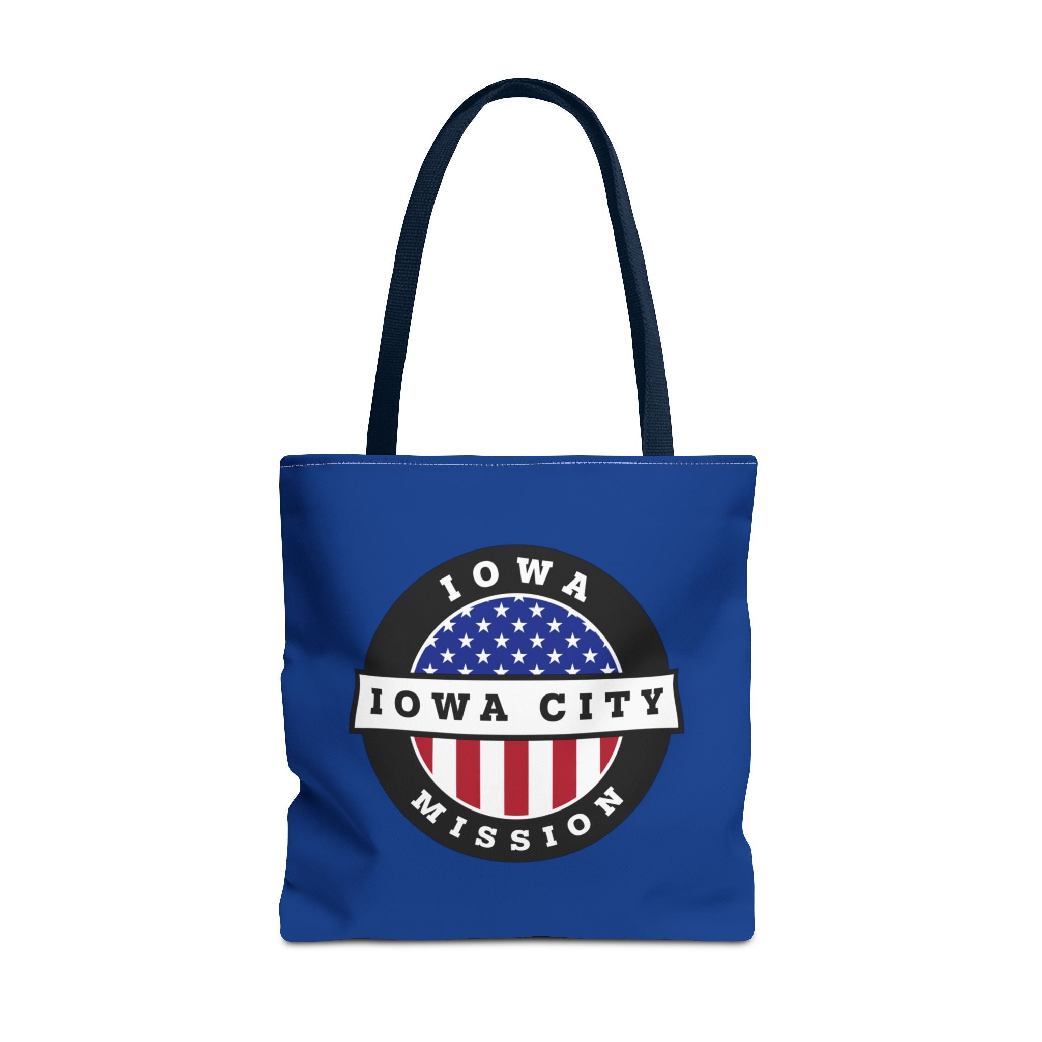 Iowa Iowa City Mission USA Flag Logo Tote Bag Blue - Mission Wishlist - LDS Missionary Gift Store