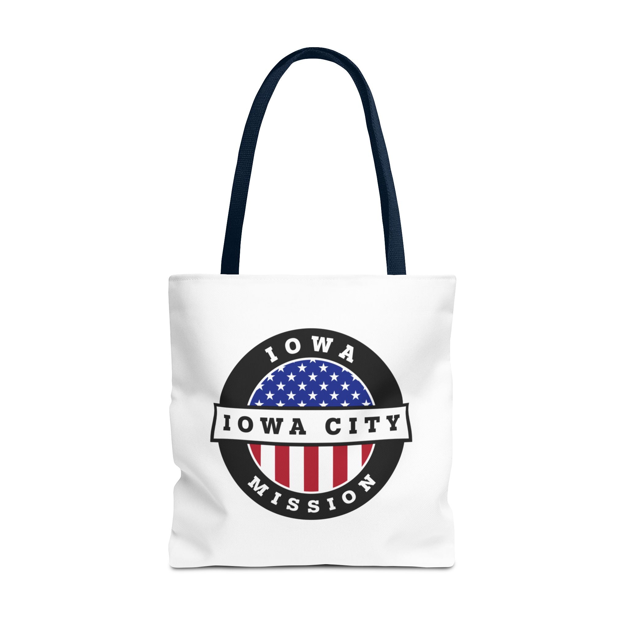 Iowa Iowa City Mission USA Flag Logo Tote Bag White - Mission Wishlist - LDS Missionary Gift Store