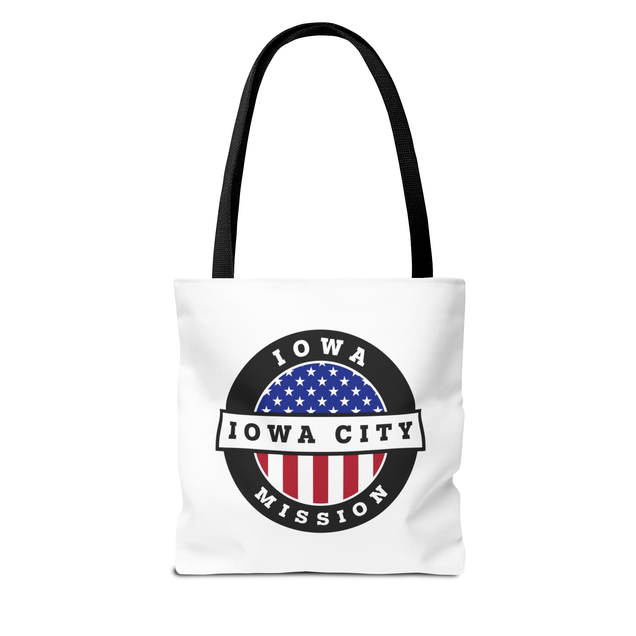 Iowa Iowa City Mission USA Flag Logo Tote Bag White - Mission Wishlist - LDS Missionary Gift Store