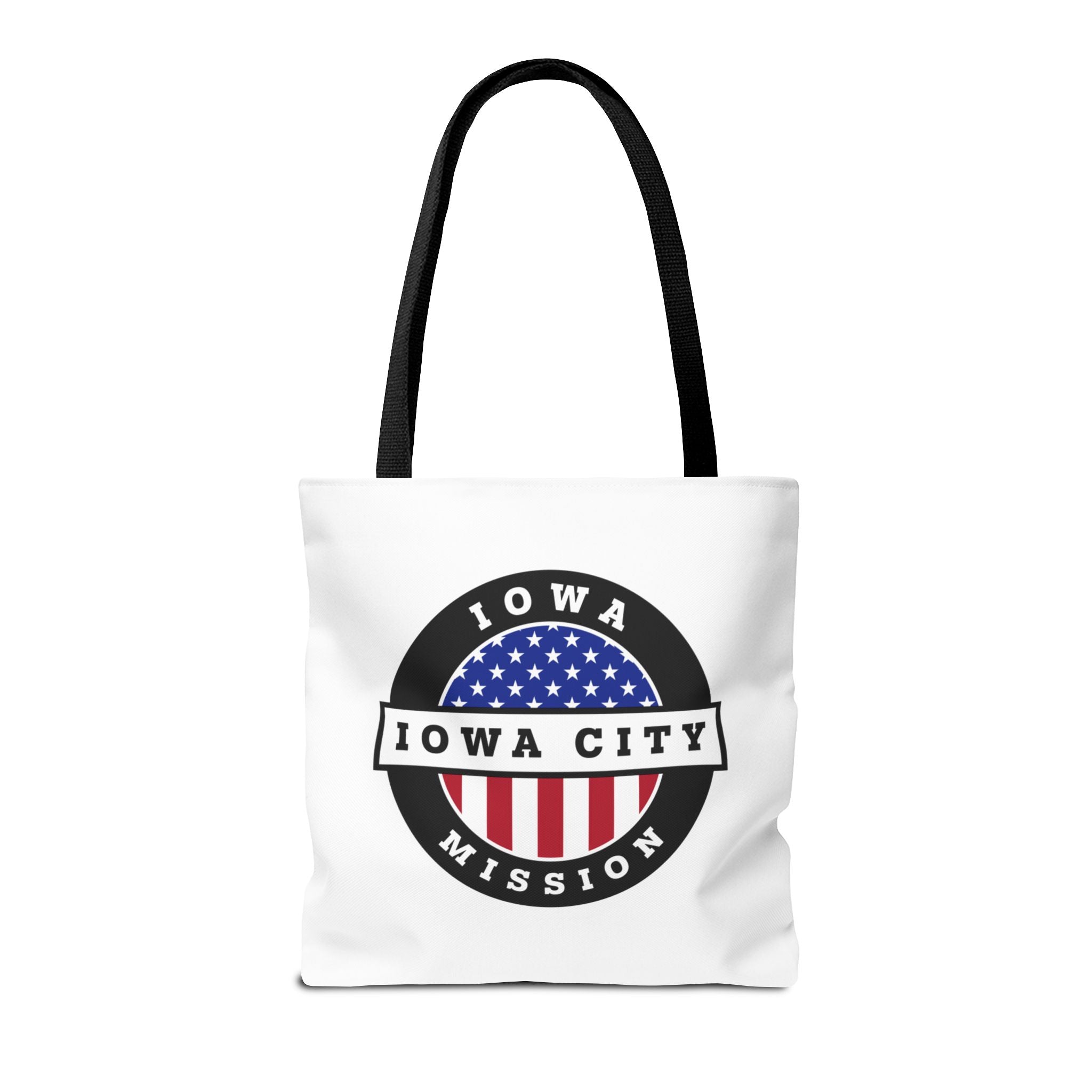 Iowa Iowa City Mission USA Flag Logo Tote Bag White - Mission Wishlist - LDS Missionary Gift Store