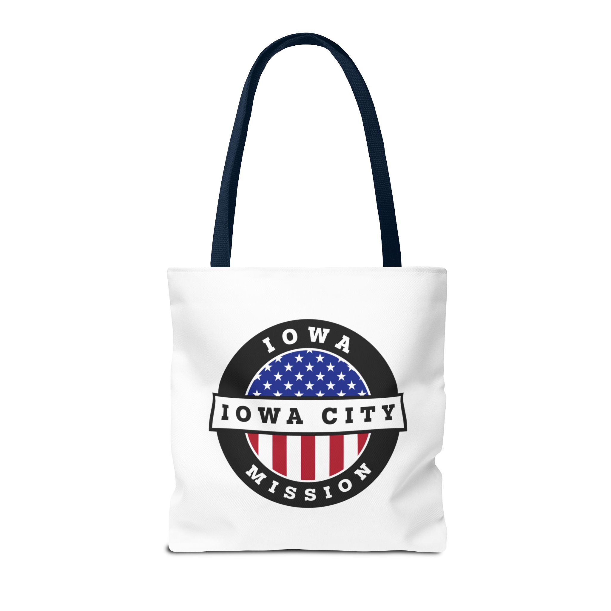 Iowa Iowa City Mission USA Flag Logo Tote Bag White - Mission Wishlist - LDS Missionary Gift Store