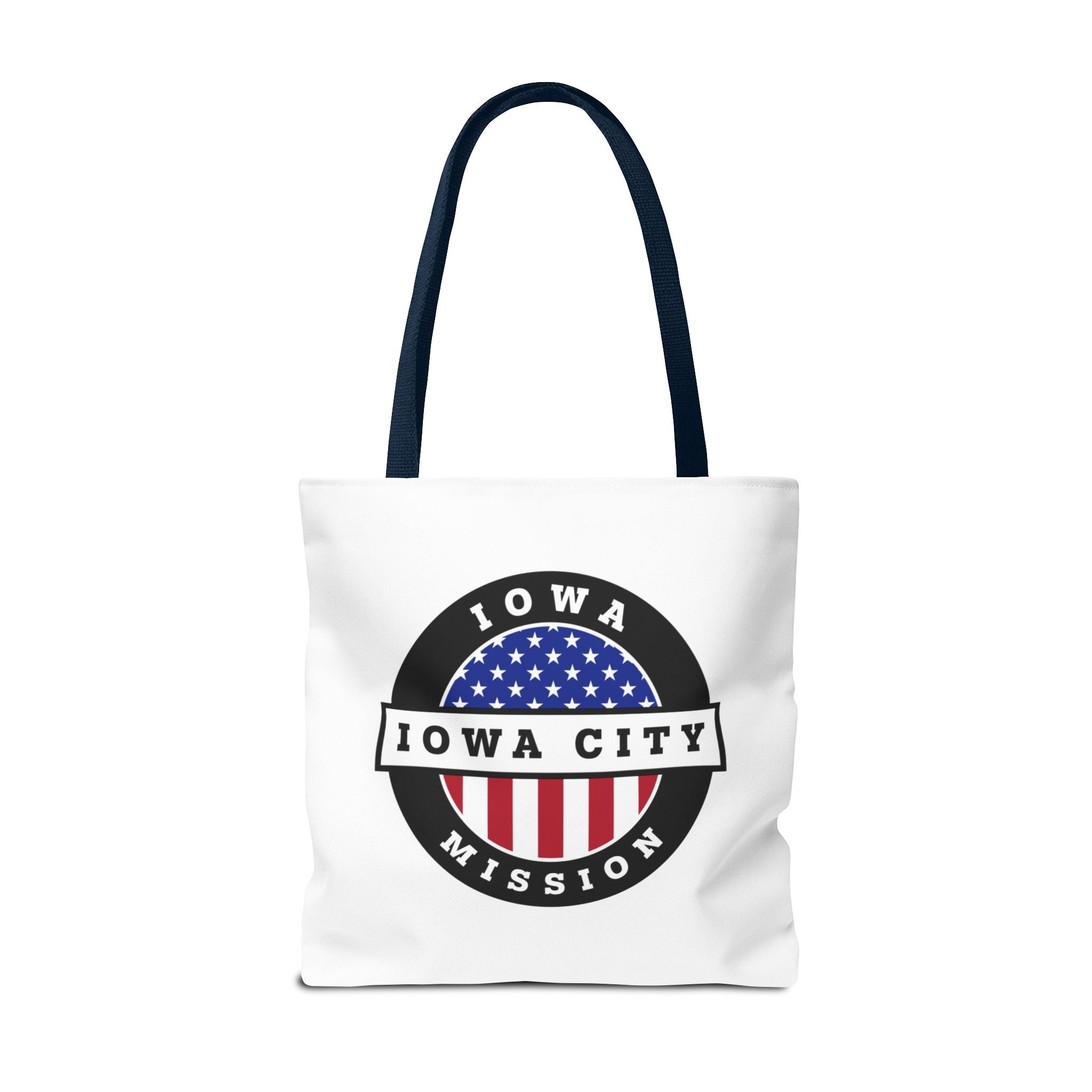 Iowa Iowa City Mission USA Flag Logo Tote Bag White - Mission Wishlist - LDS Missionary Gift Store