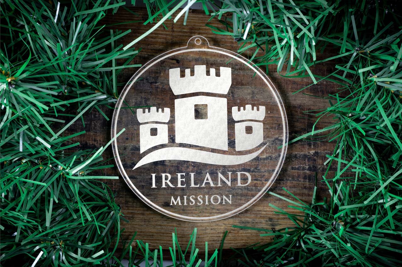 Ireland Mission Christmas Ornament - Latter-Day Saint LDS Missionary Gift - Book of Mormon