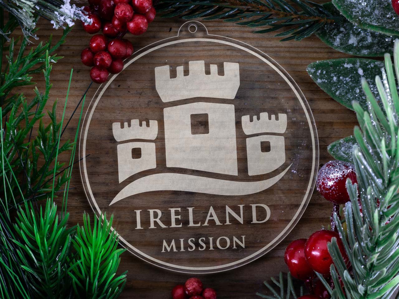 Ireland Mission Christmas Ornament - Latter-Day Saint LDS Missionary Gift - Book of Mormon