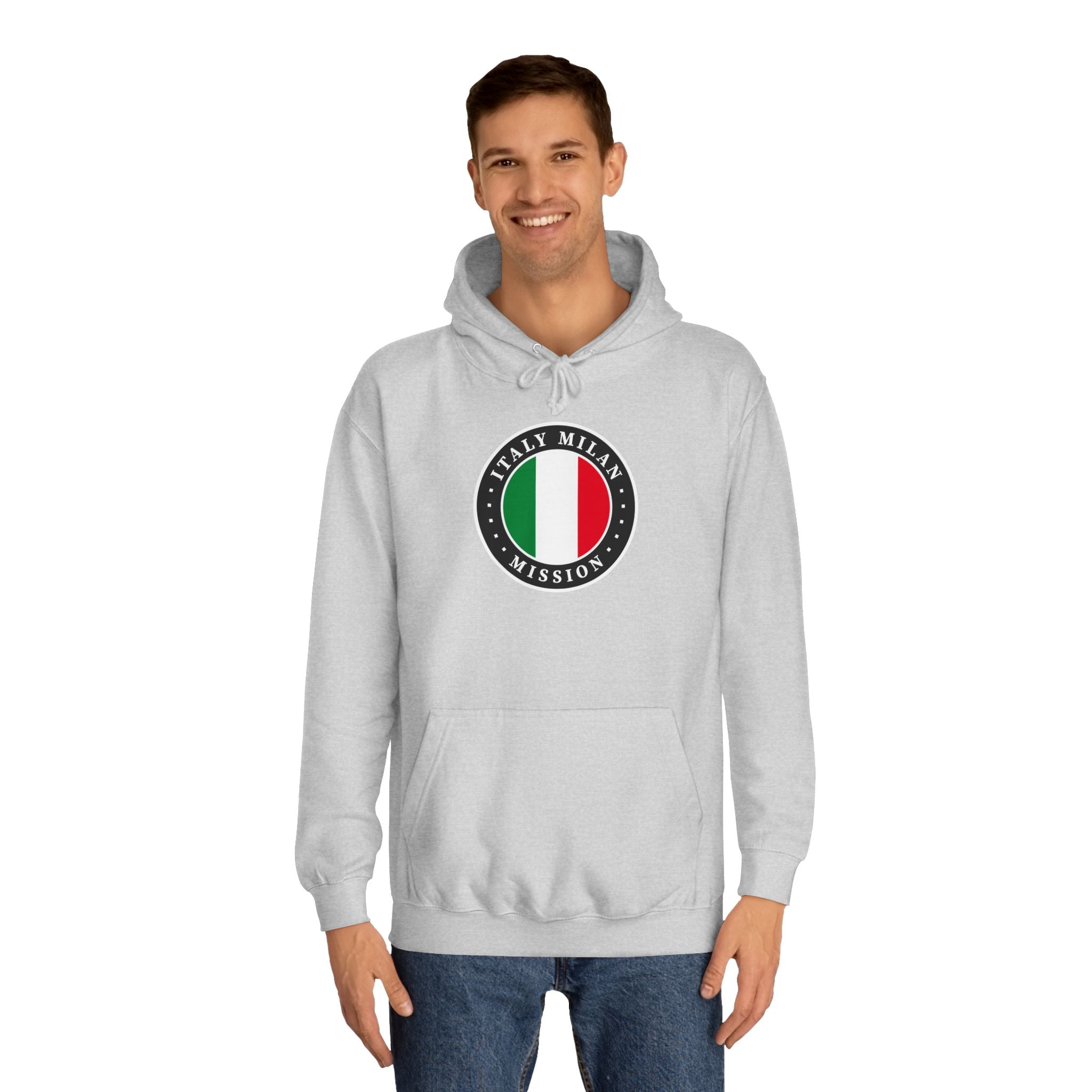 Italy Milan Mission Flag Logo (Black Border) College Hoodie - Mission Wishlist - LDS Missionary Gift Store