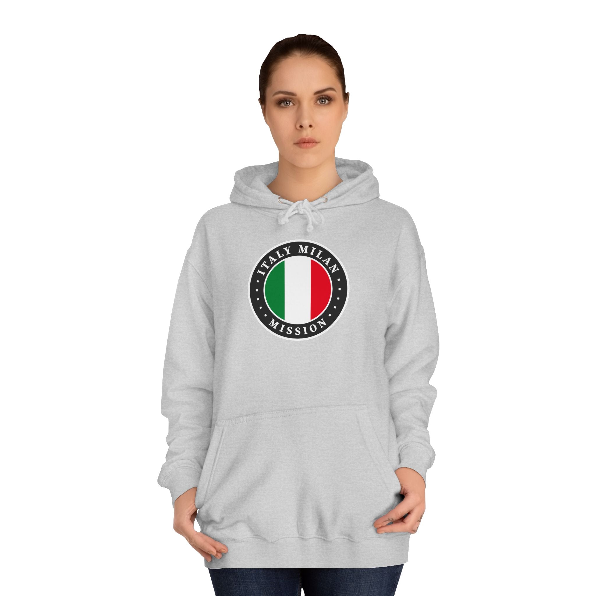 Italy Milan Mission Flag Logo (Black Border) College Hoodie - Mission Wishlist - LDS Missionary Gift Store
