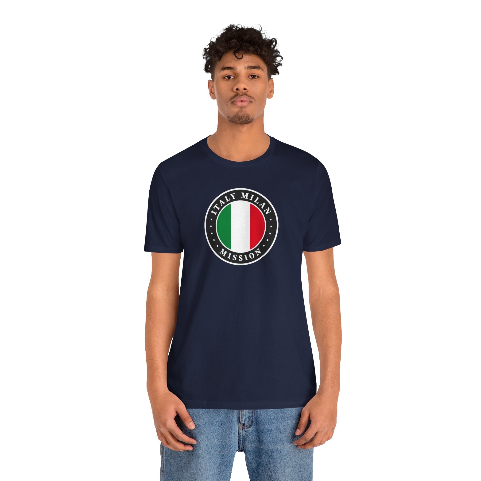 Italy Milan Mission Flag Logo (Black Border) T-shirt - Latter-Day Saint LDS Missionary Gift - Book of Mormon