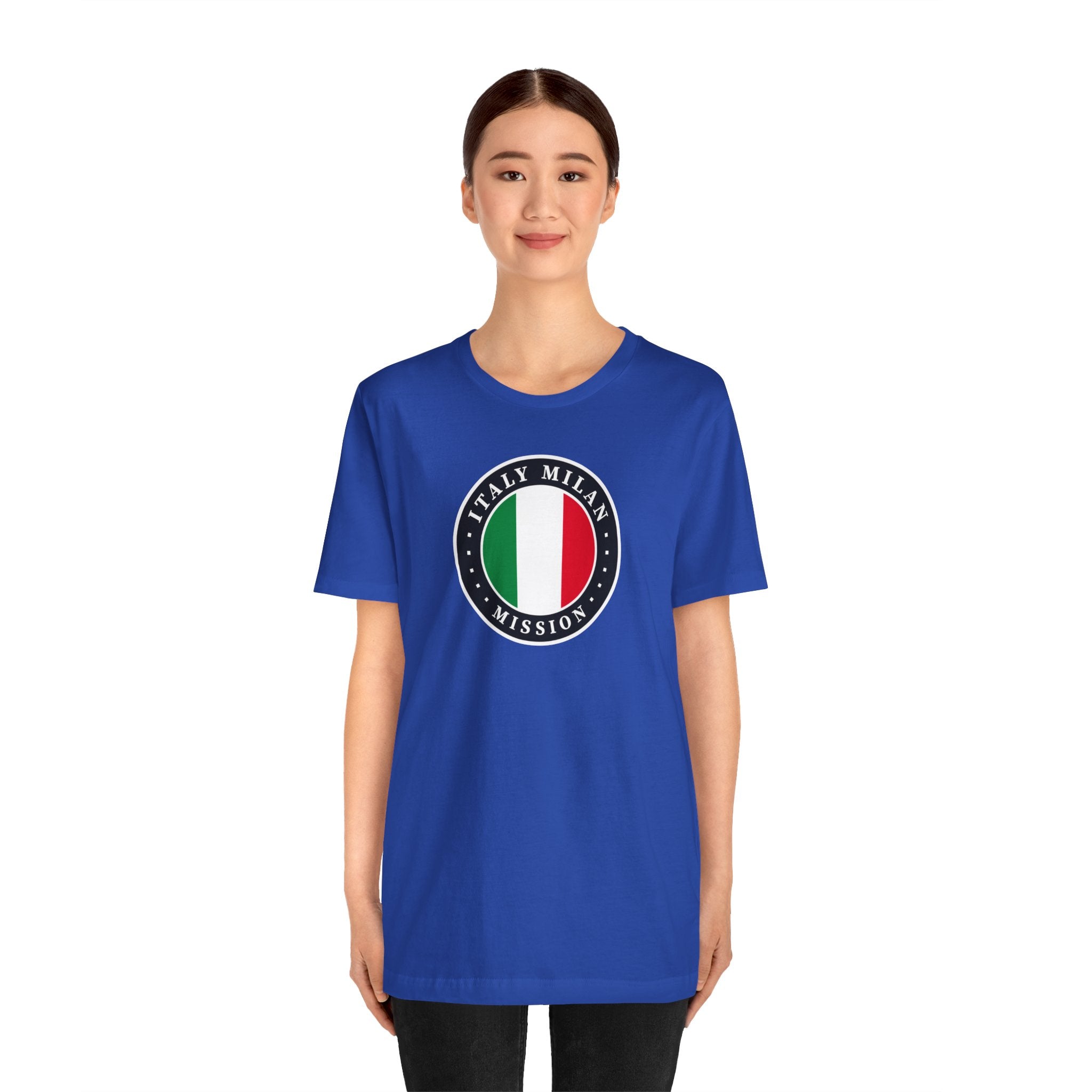 Italy Milan Mission Flag Logo (Black Border) T-shirt - Latter-Day Saint LDS Missionary Gift - Book of Mormon