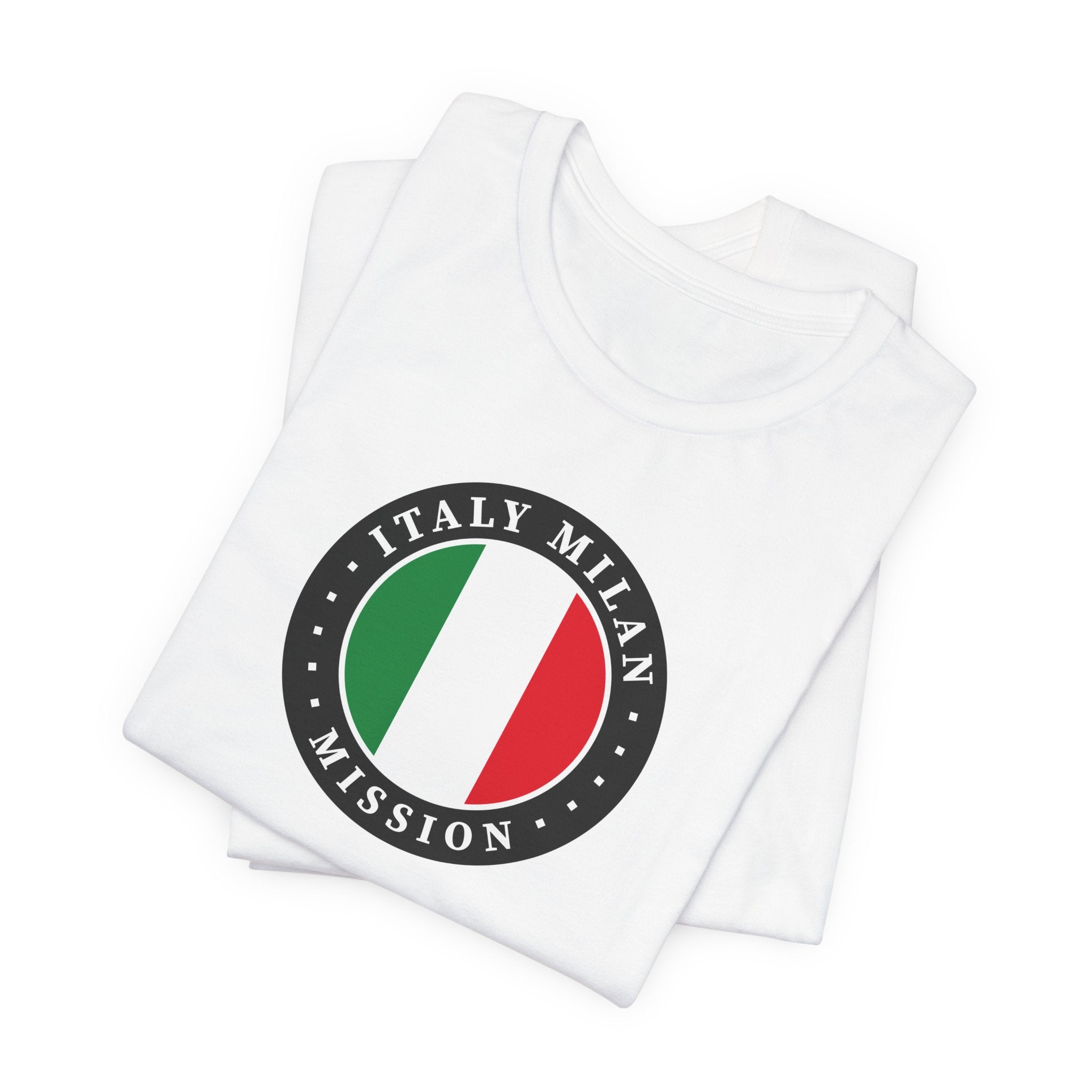 Italy Milan Mission Flag Logo (Black Border) T-shirt - Latter-Day Saint LDS Missionary Gift - Book of Mormon