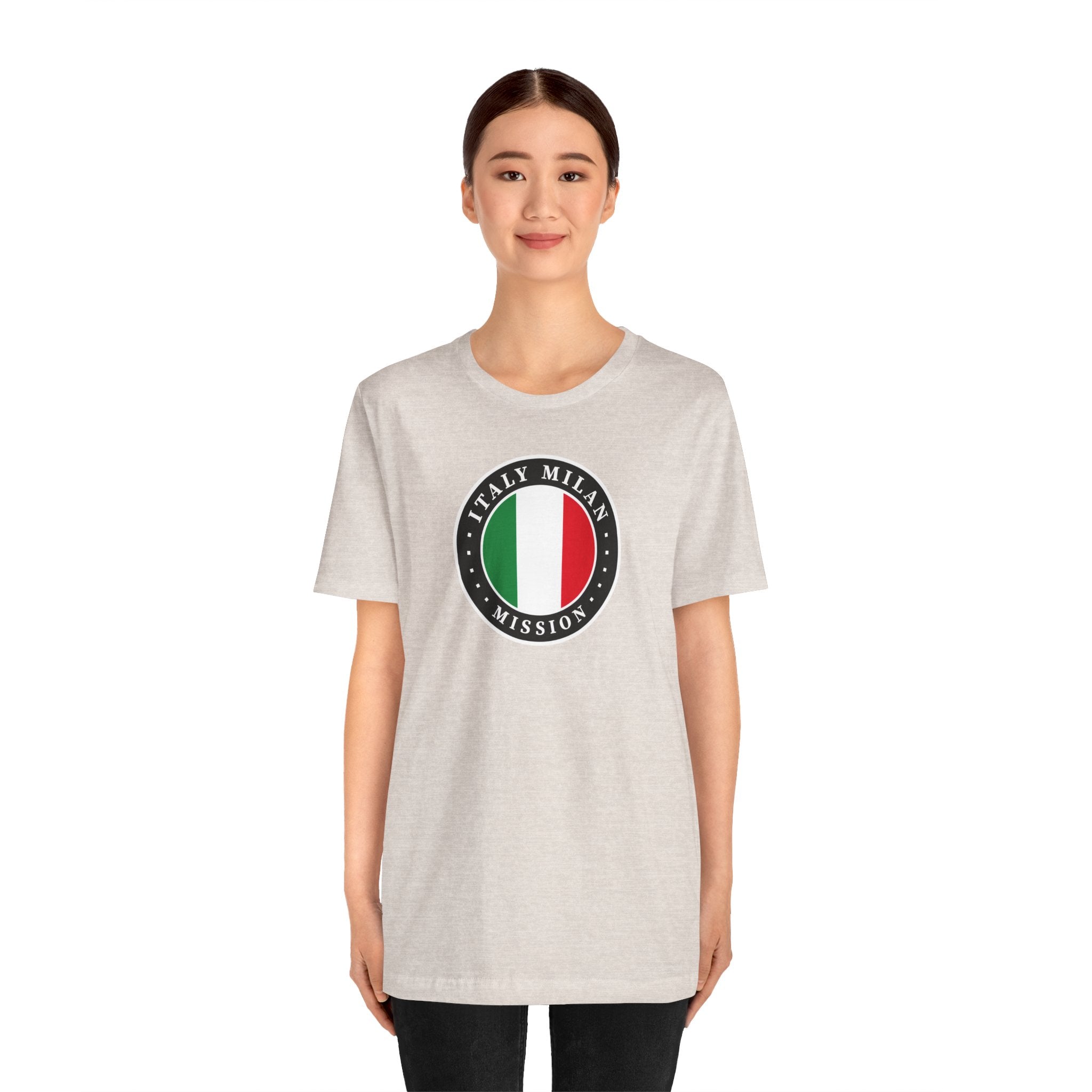 Italy Milan Mission Flag Logo (Black Border) T-shirt - Latter-Day Saint LDS Missionary Gift - Book of Mormon