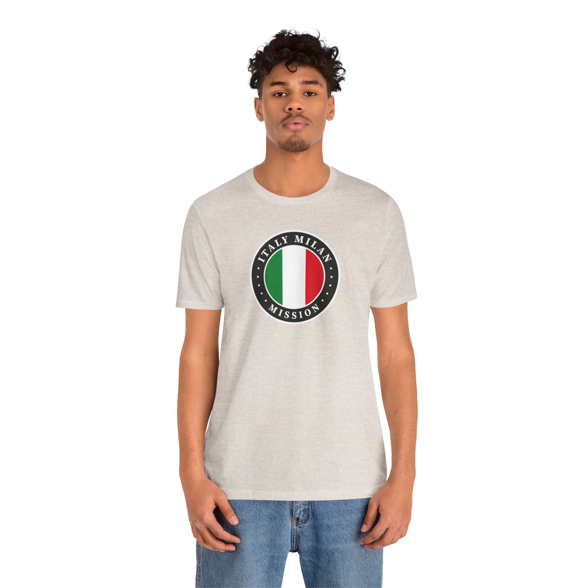 Italy Milan Mission Flag Logo (Black Border) T-shirt - Latter-Day Saint LDS Missionary Gift - Book of Mormon