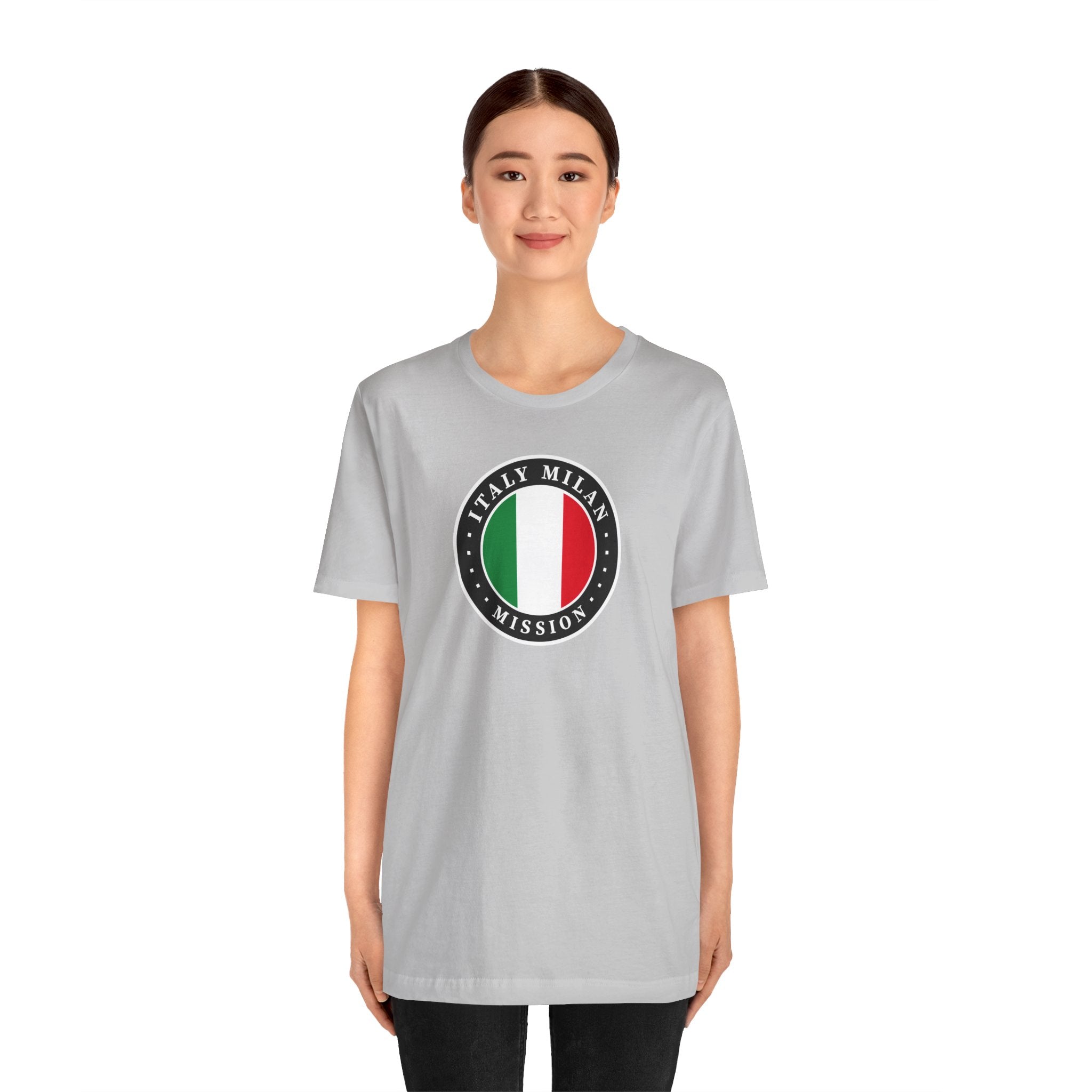 Italy Milan Mission Flag Logo (Black Border) T-shirt - Latter-Day Saint LDS Missionary Gift - Book of Mormon