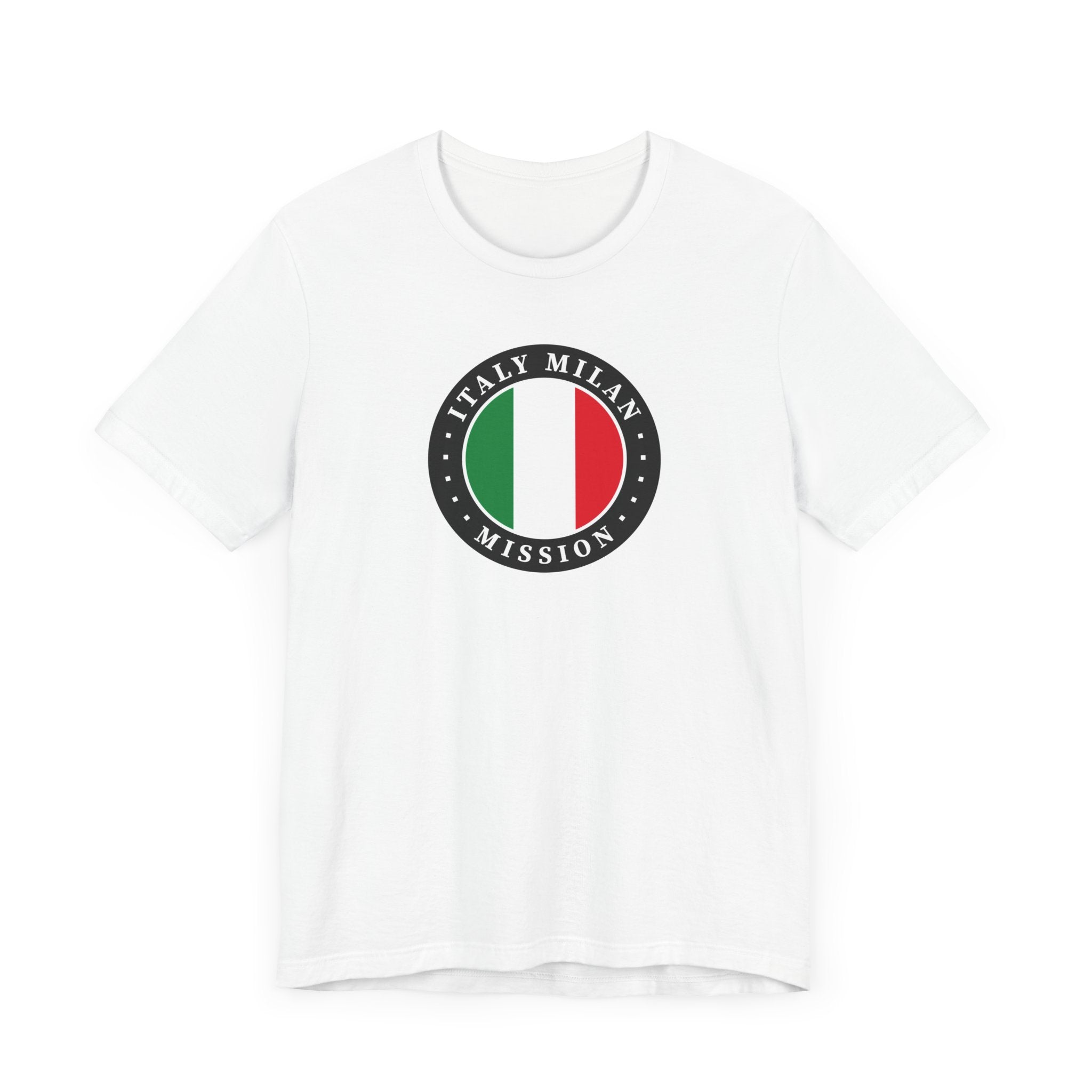 Italy Milan Mission Flag Logo (Black Border) T-shirt - Latter-Day Saint LDS Missionary Gift - Book of Mormon