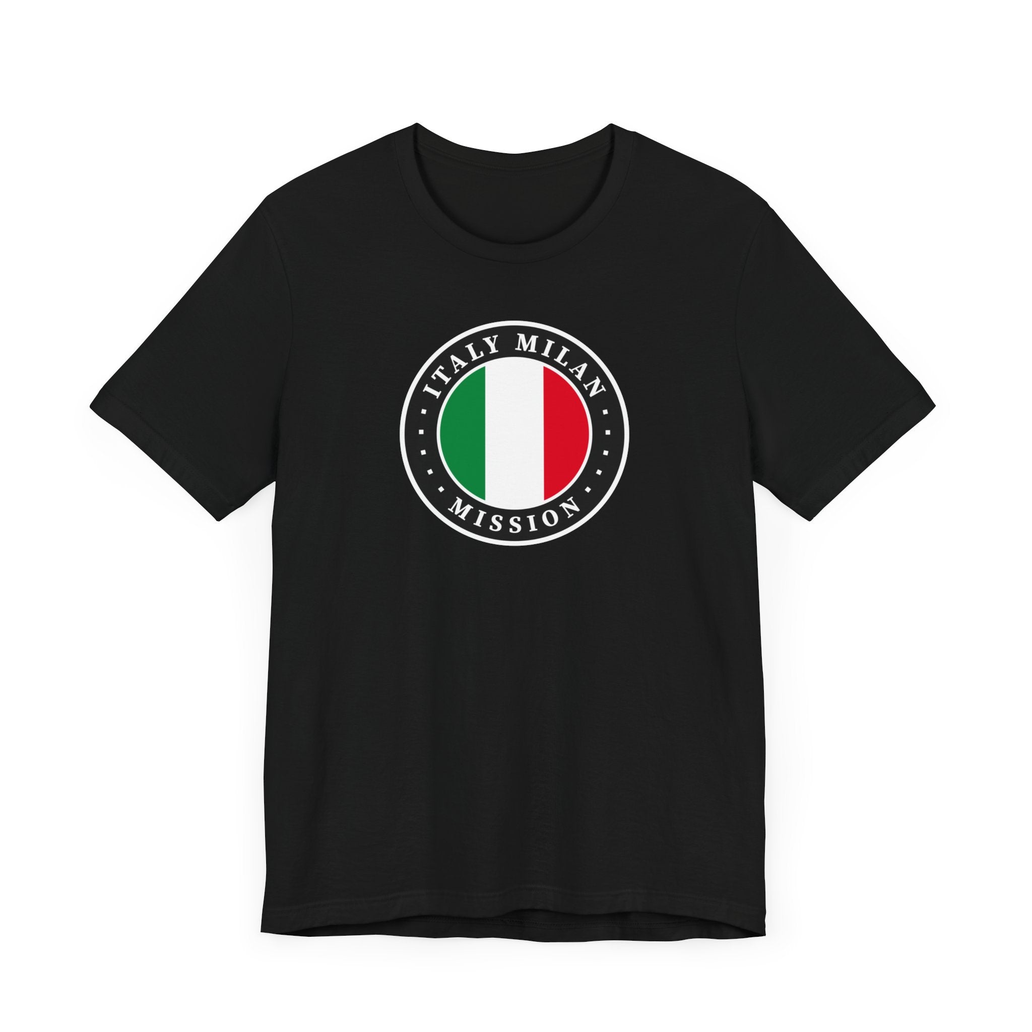 Italy Milan Mission Flag Logo (Black Border) T-shirt - Latter-Day Saint LDS Missionary Gift - Book of Mormon