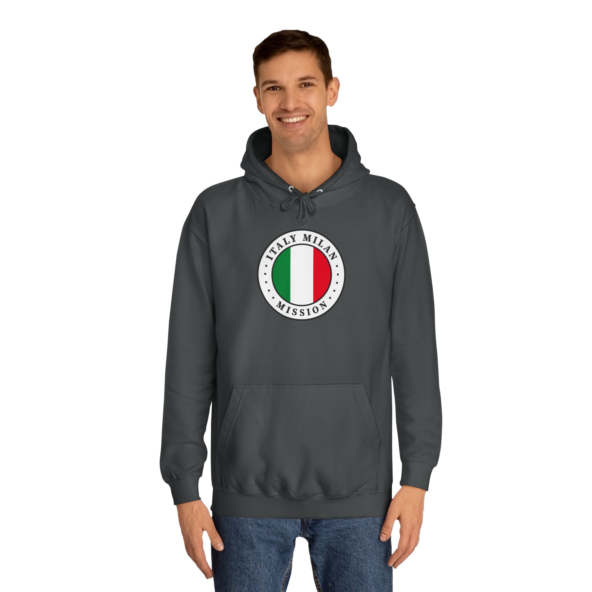 Italy Milan Mission Flag Logo (White Border) College Hoodie - Mission Wishlist - LDS Missionary Gift Store