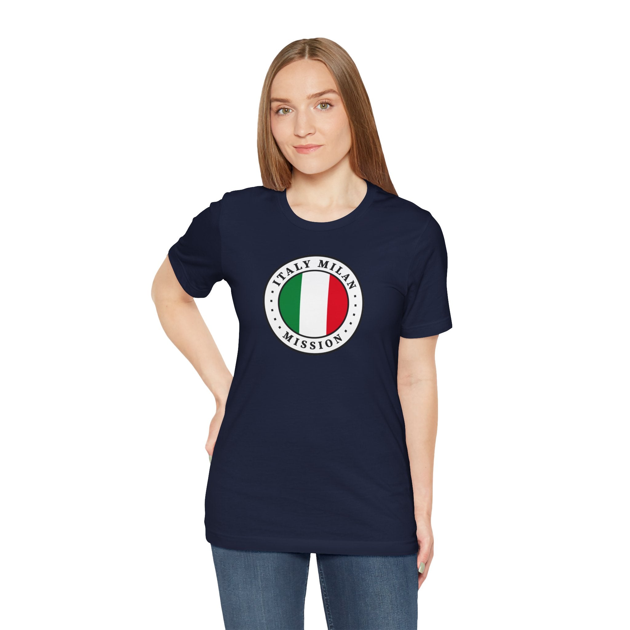 Italy Milan Mission Flag Logo (White Border) T-shirt - Mission Wishlist - LDS Missionary Gift Store