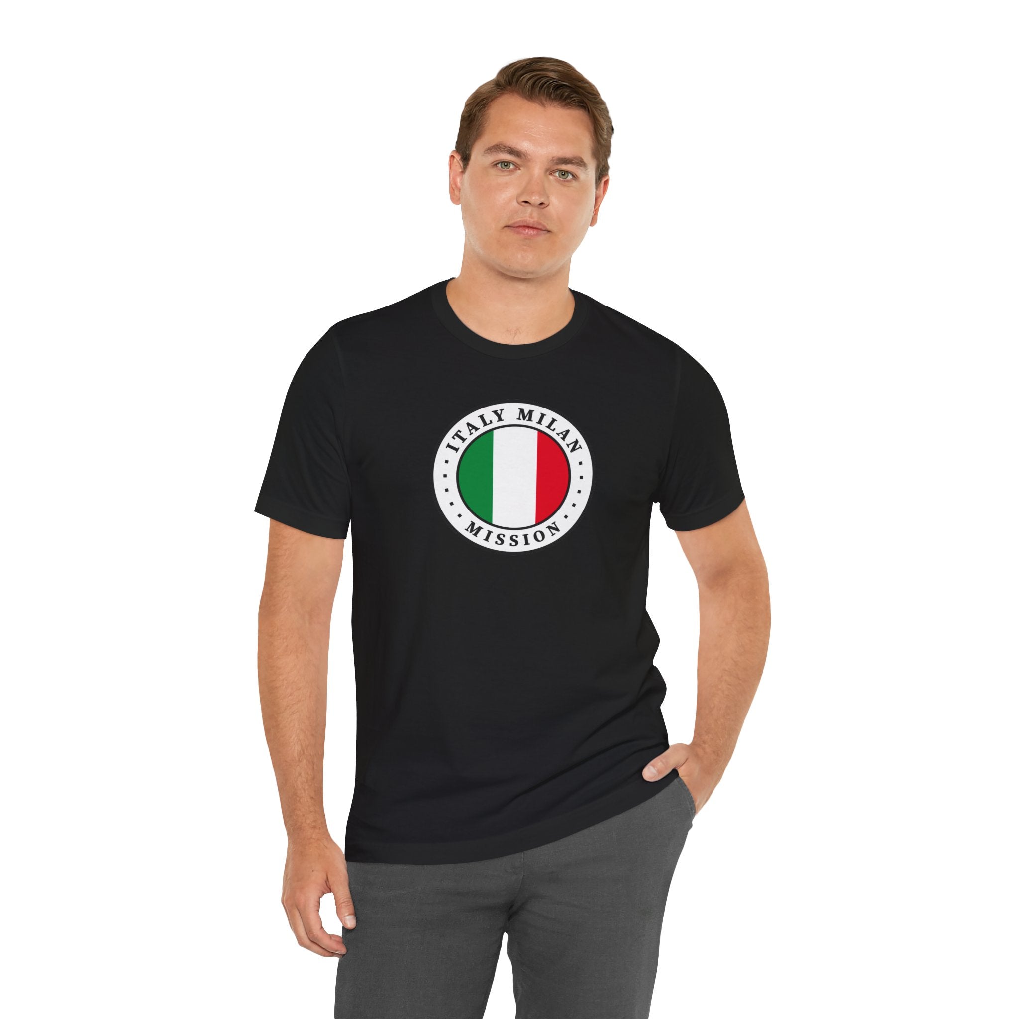 Italy Milan Mission Flag Logo (White Border) T-shirt - Mission Wishlist - LDS Missionary Gift Store