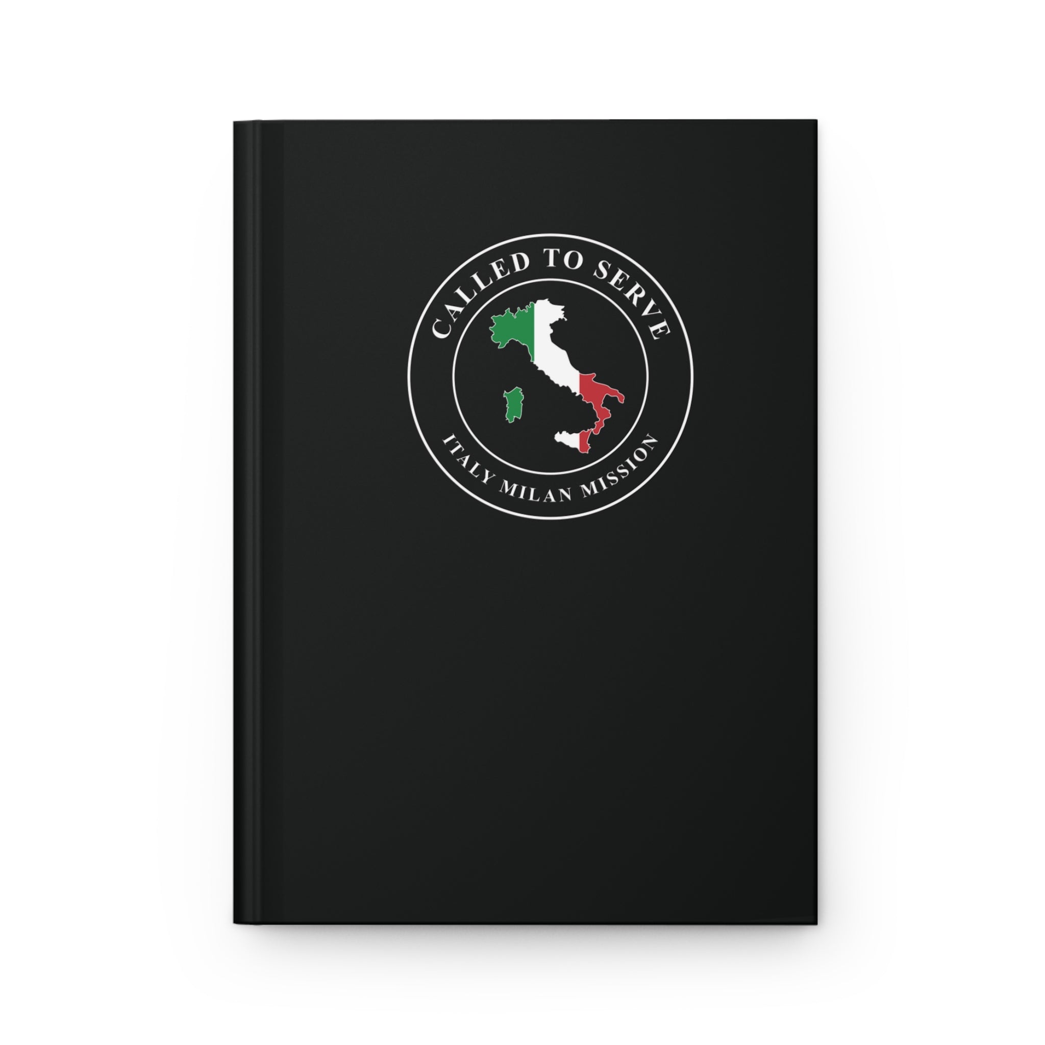 Italy Milan Mission Flag Map Called to Serve Black Hardcover Journal Matte - Latter-Day Saint LDS Missionary Gift - Book of Mormon