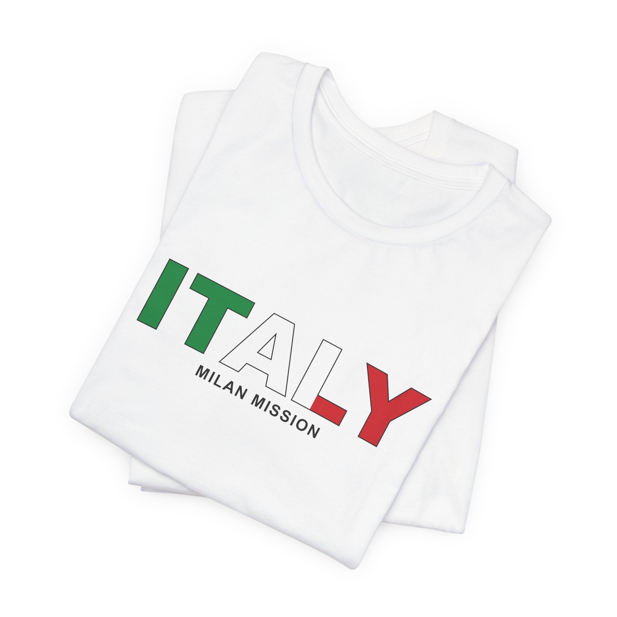 Italy Milan Mission Flag Title T-shirt - Mission Wishlist - LDS Missionary Gift Store