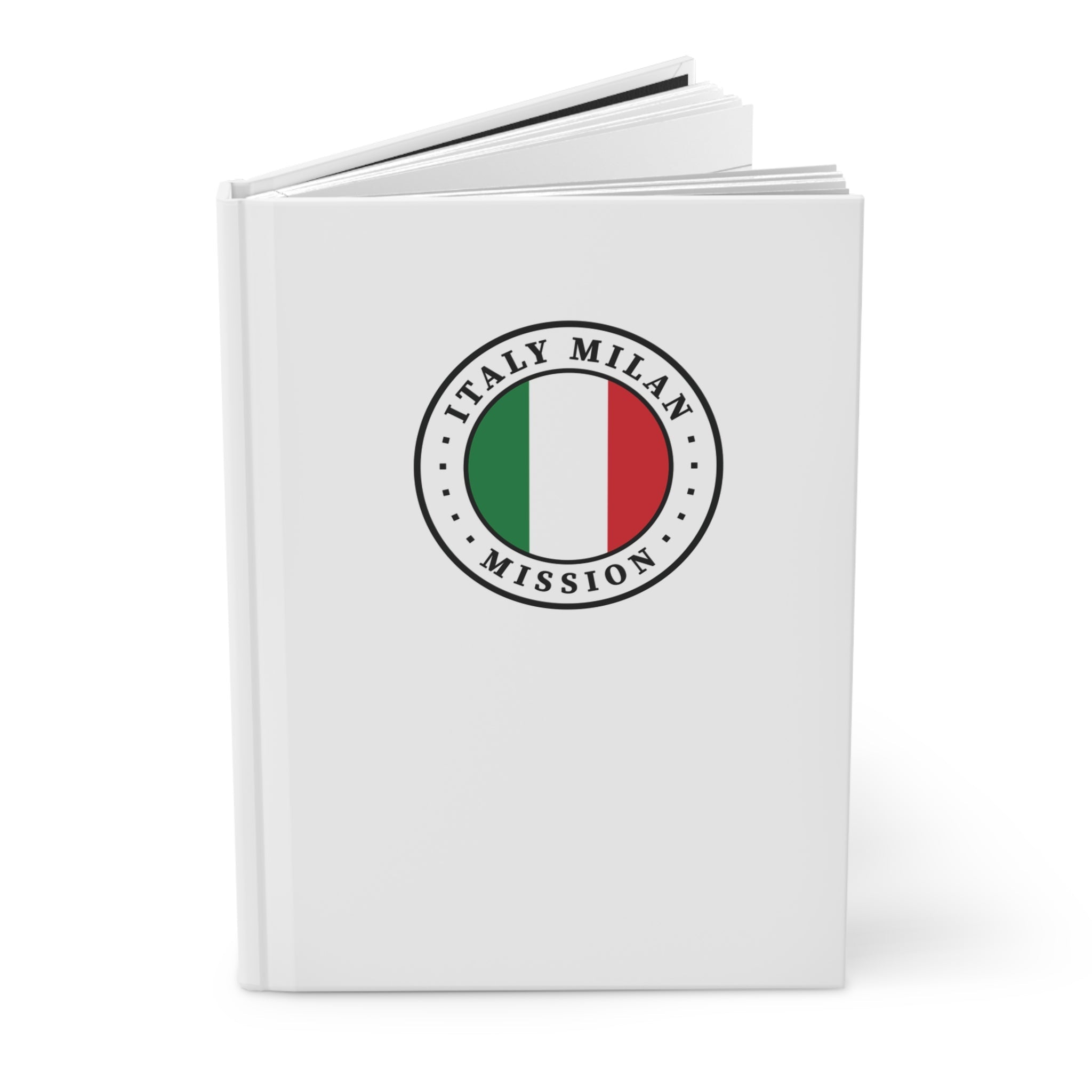 Italy Milan Mission Logo Design White Hardcover Journal Matte - Latter-Day Saint LDS Missionary Gift - Book of Mormon