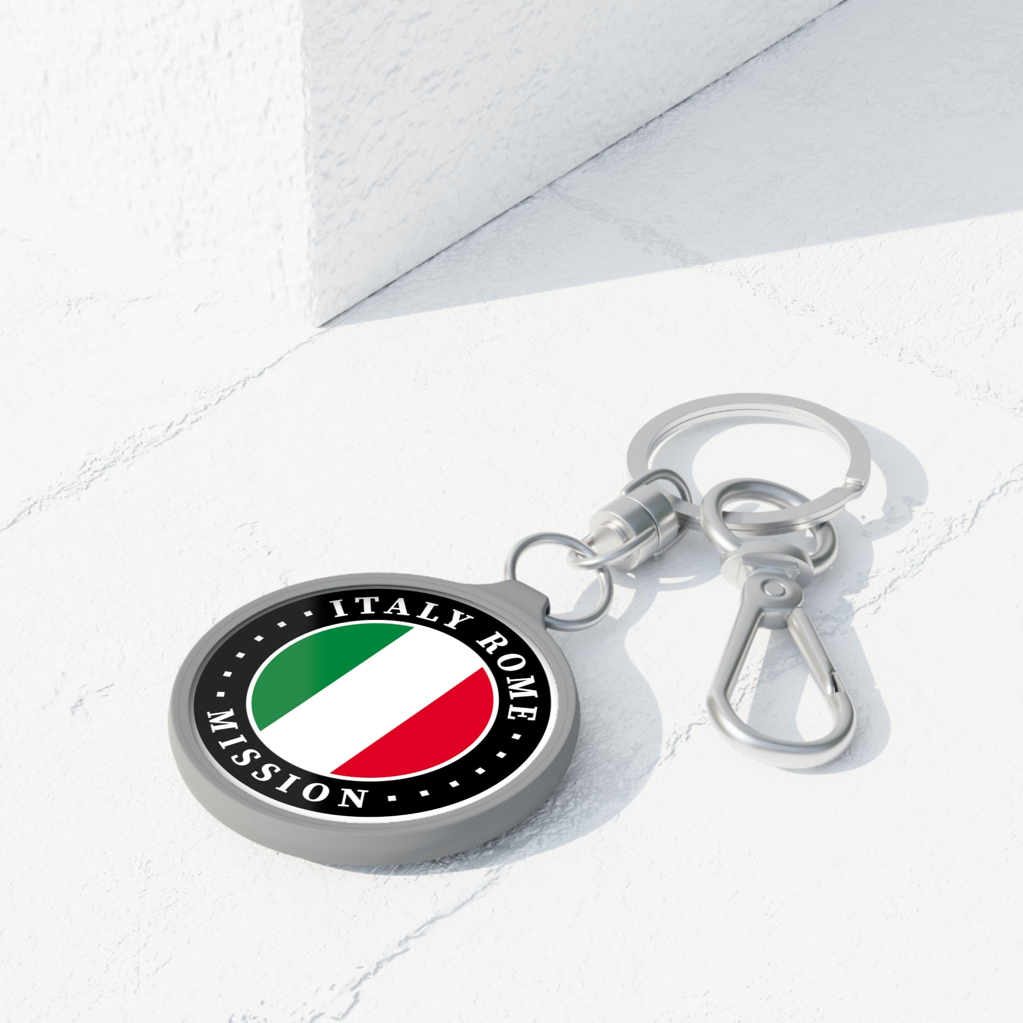Italy Rome Mission Circle Flag Key Tag - Latter-Day Saint LDS Missionary Gift - Book of Mormon