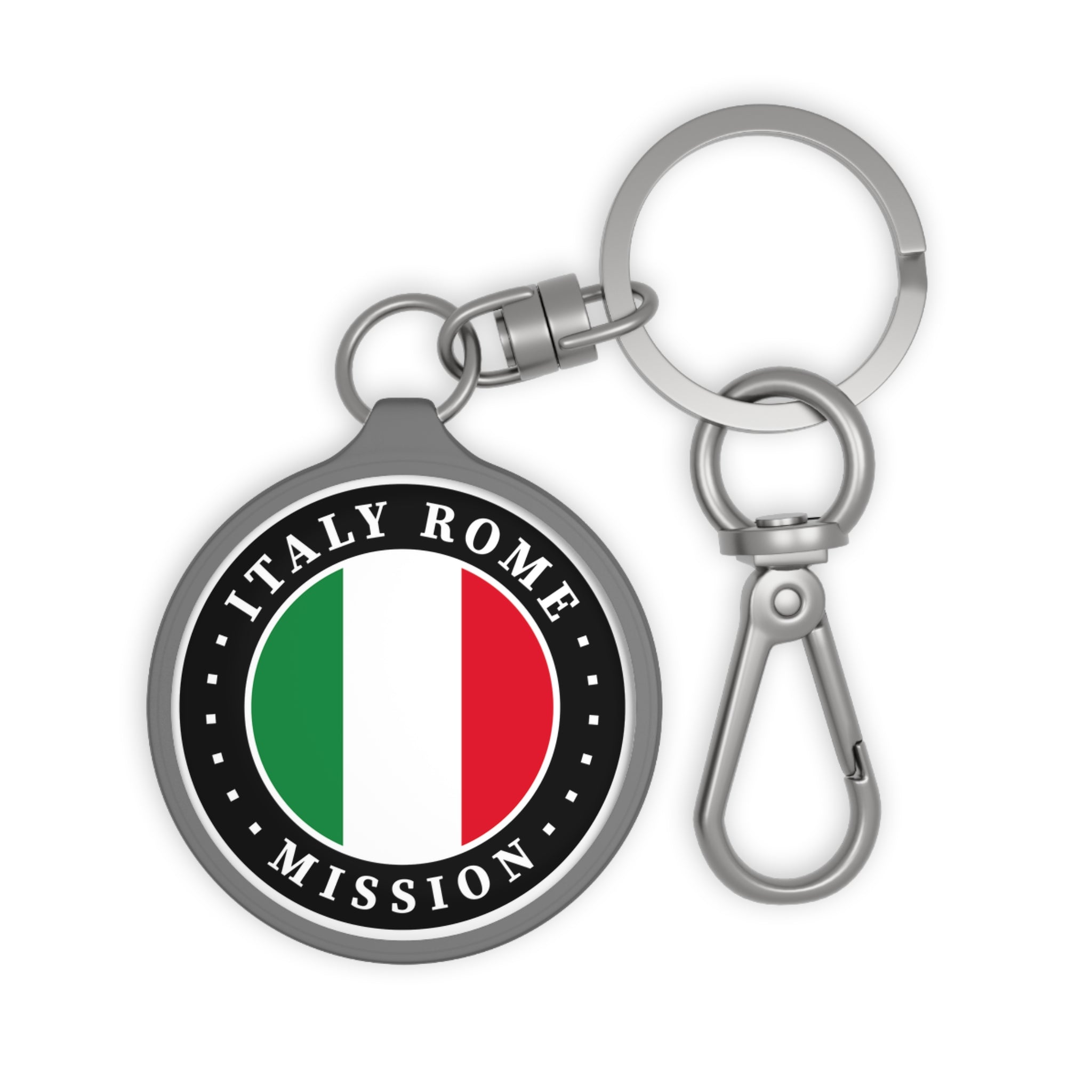 Italy Rome Mission Circle Flag Key Tag - Latter-Day Saint LDS Missionary Gift - Book of Mormon